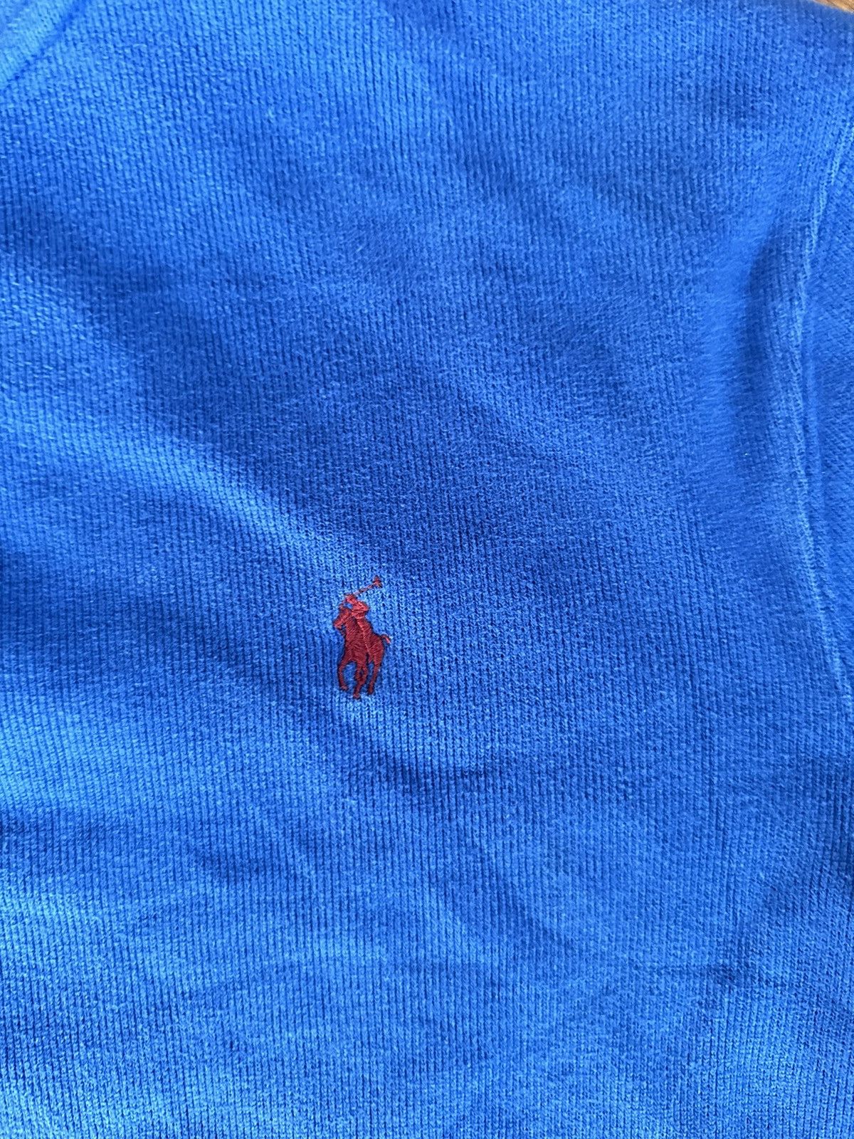Polo Ralph Lauren × Vintage Blue Polo Ralph Lauren Quater Zip Sweater Size US L / EU 52-54 / 3 - 4 Thumbnail