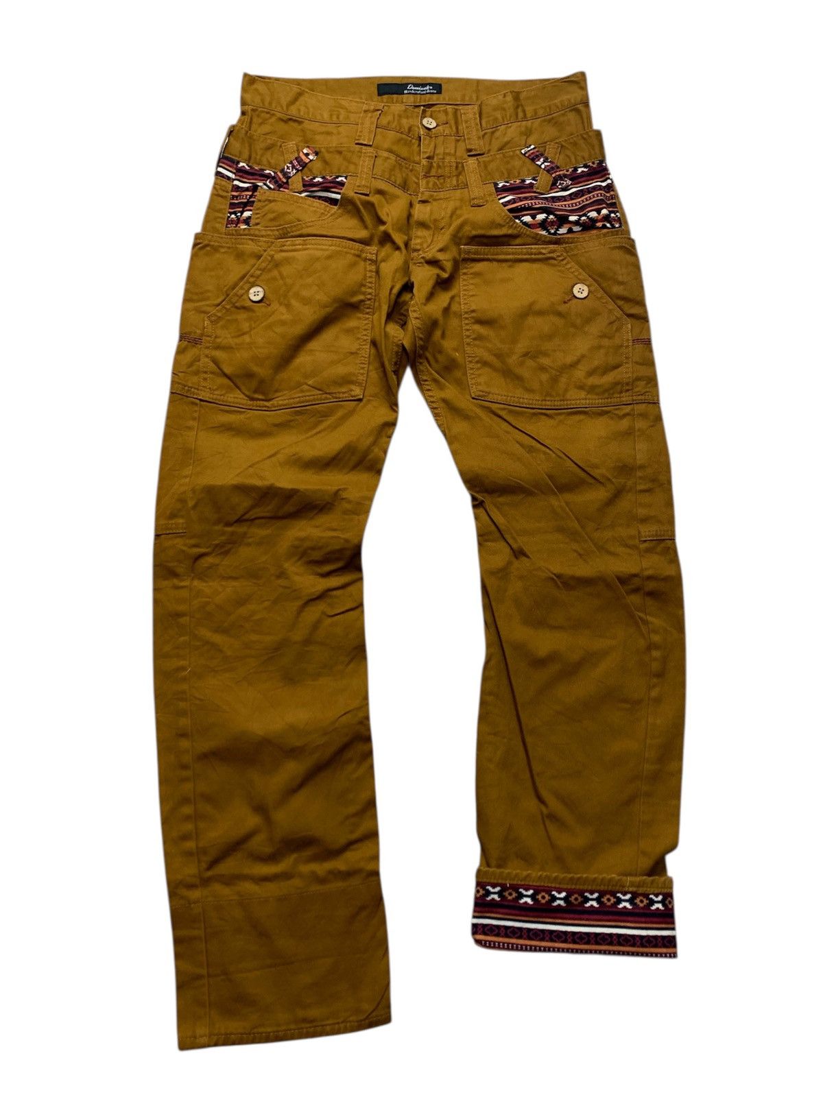 If Six Was Nine 🐍 2000s Dominate Japan Handcrafted Double Waist Pants Size US 32 / EU 48 - 1 Thumbnail