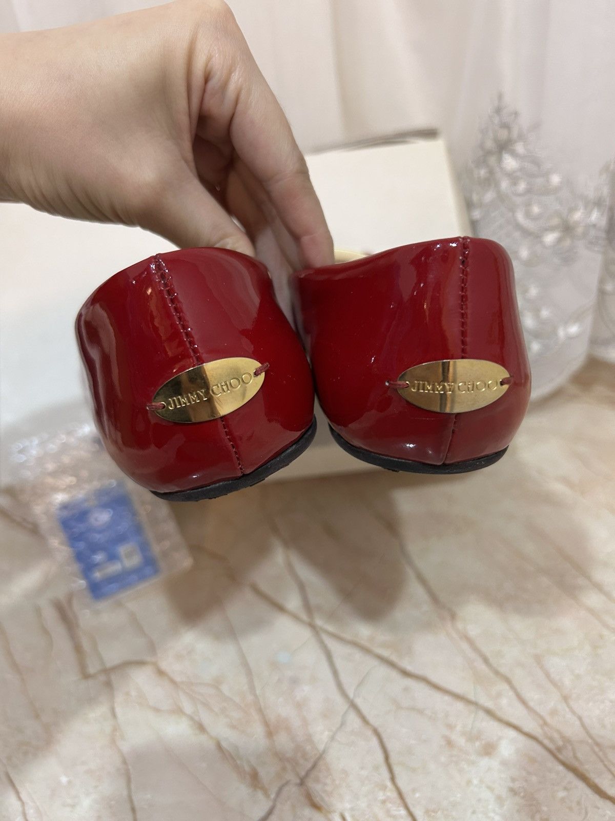 Jimmy Choo Ballerines Jimmy chop bordeaux red 36 Size US 5 / IT 35 - 2 Thumbnail