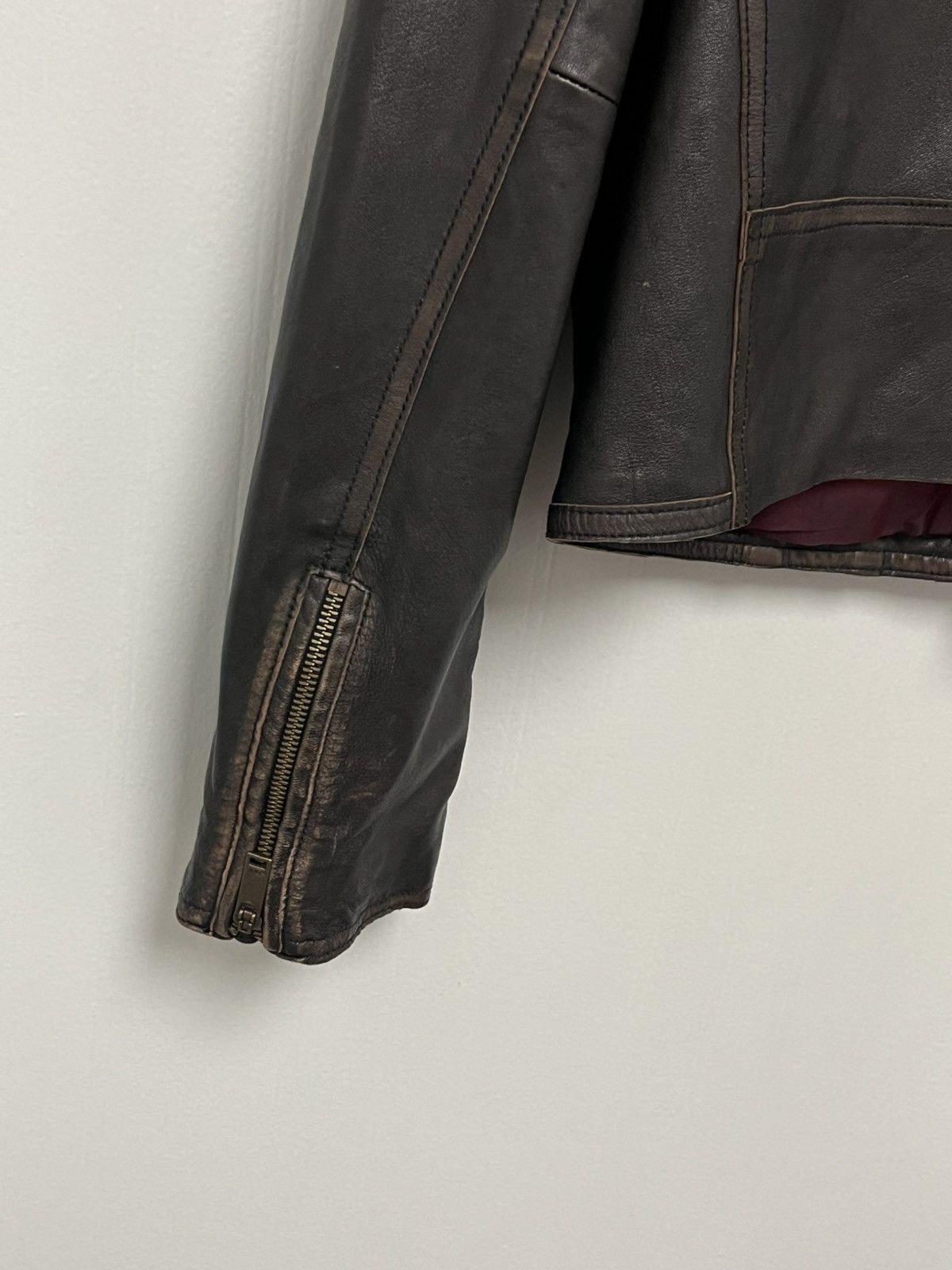 John Varvatos Asymmetrical leather biker jacket. Size US L / EU 52-54 / 3 - 12 Thumbnail