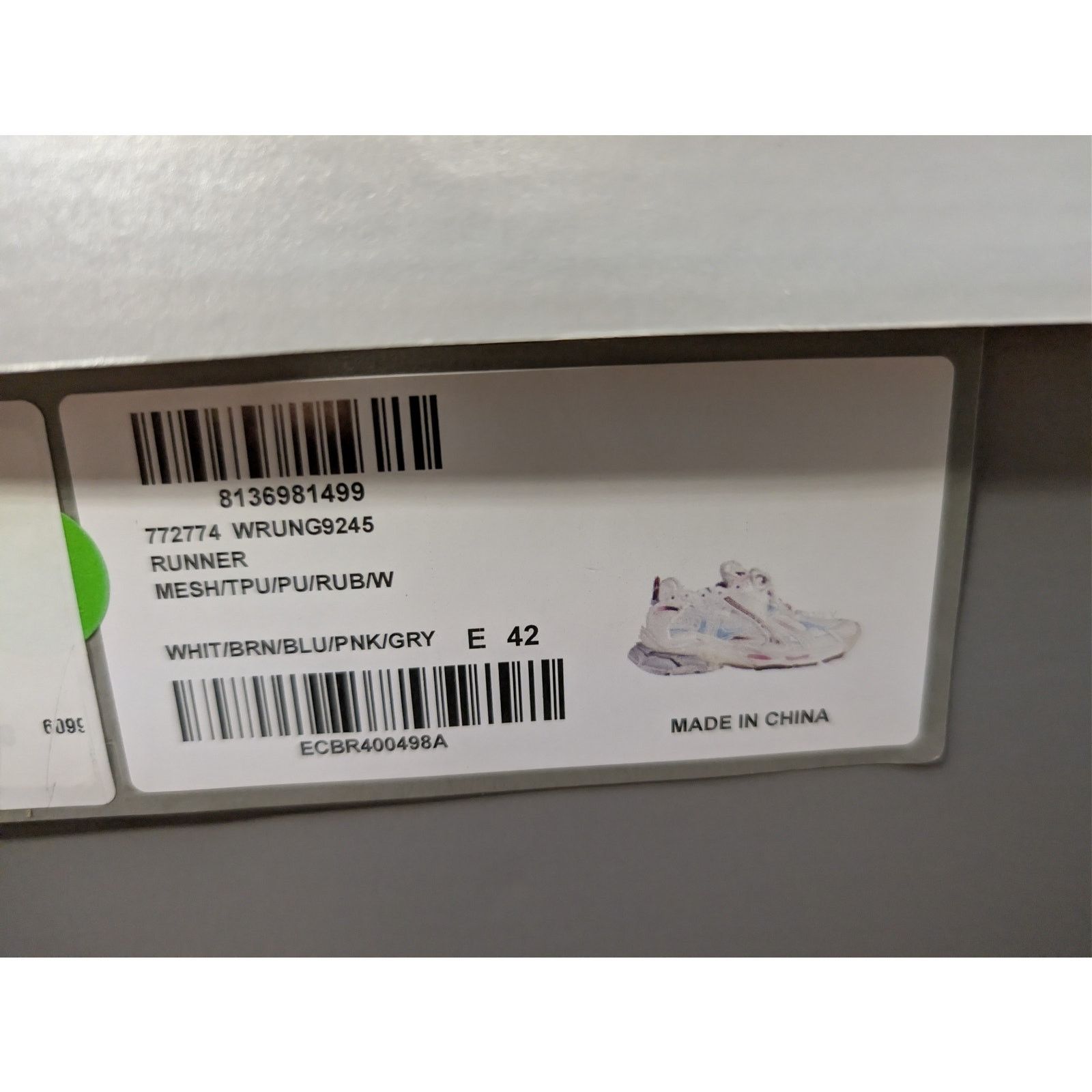 Balenciaga o1rshd1 Q:2 / Runner Gradient Sneaker in Multicolor Size US 9 / EU 42 - 24 Thumbnail