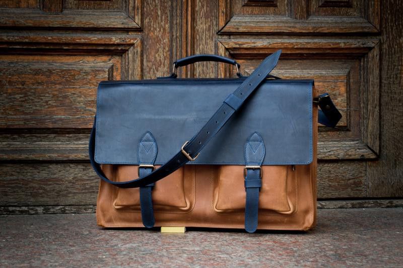 Handmade Leather business men's briefcase Size ONE SIZE - 1 Thumbnail