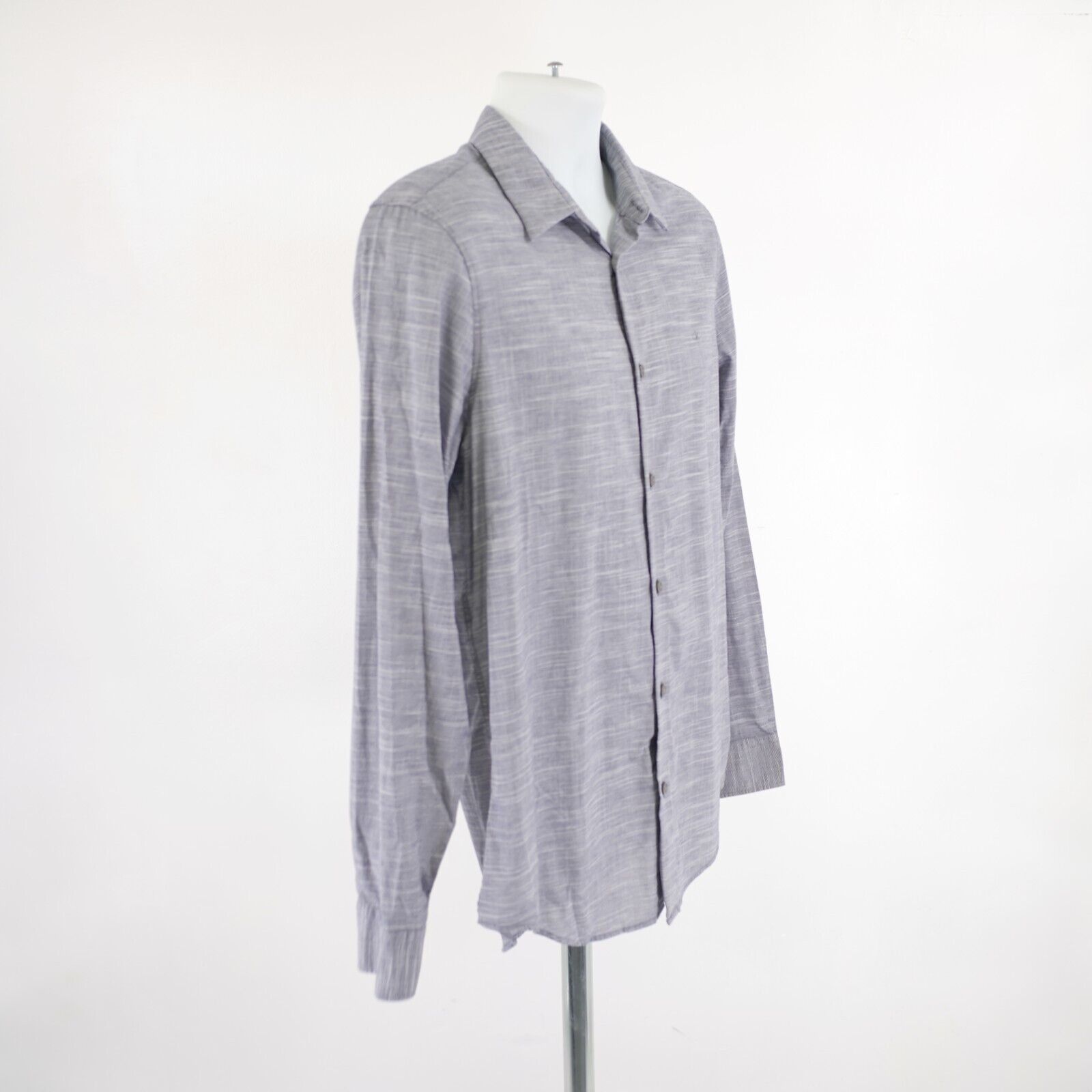 Calvin Klein Calvin Klein Medium Heather Gray Cotton Stretch Collared Dre Size US M / EU 48-50 / 2 - 7 Thumbnail