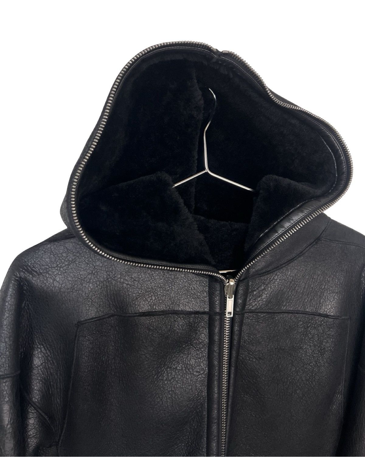 Rick Owens Rick owens leather / shearling reversible hoodie Size US S / EU 44-46 / 1 - 6 Thumbnail