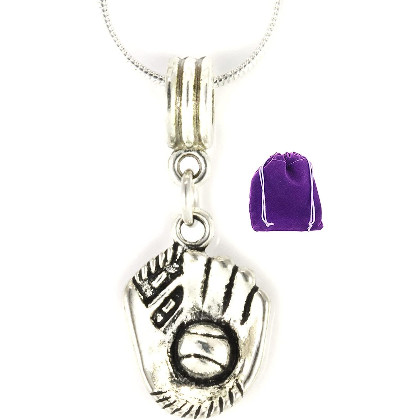 & Other Stories Baseball Necklace - Softball Glove Snake Chain Necklace Size ONE SIZE - 1 Thumbnail