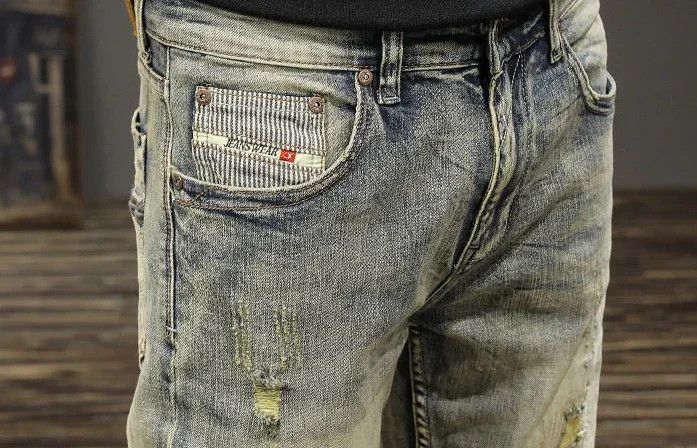 Japanese Brand × Jean Skinny Vintage Rip Torn Korean Fashion Jeans Size US 33 - 5 Thumbnail