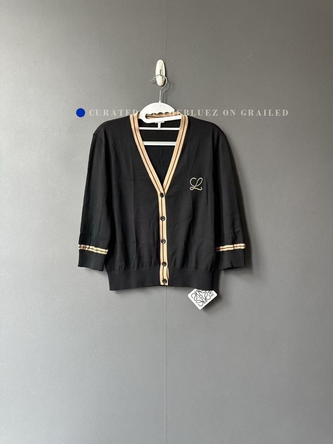 Loewe Loewe Black Embroidered Logo Cardigan Size S / US 4 / IT 40 - 1 Thumbnail