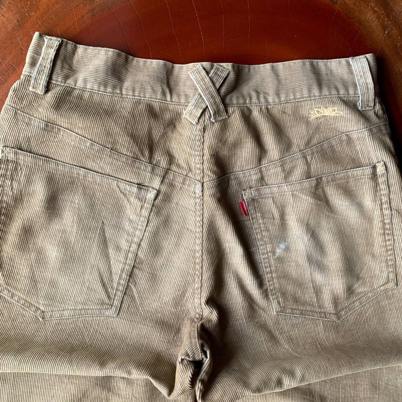 Japanese Brand Octopus Army Corduroy Double Knee Khakis Baggy Pants Size US 35 - 5 Thumbnail