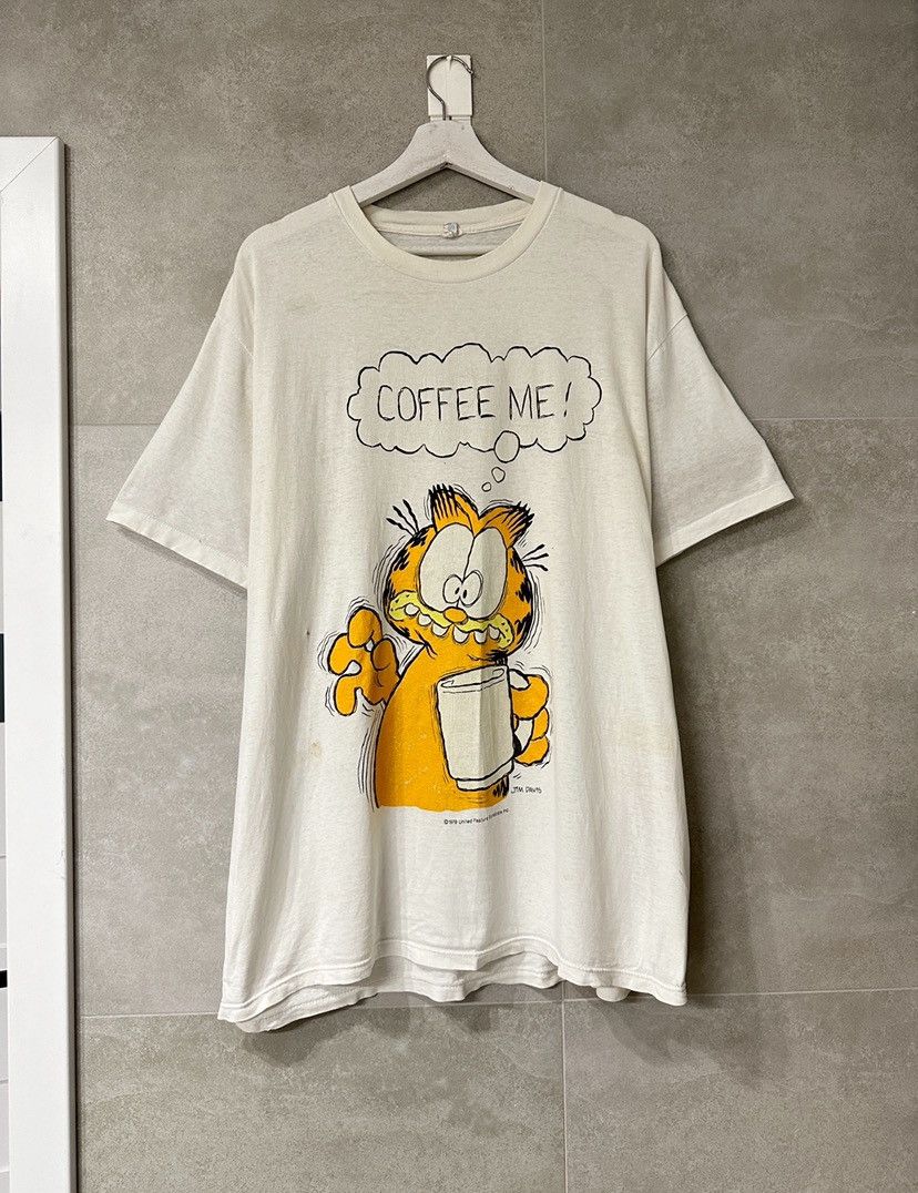 Cartoon Network × Vintage 1978 70s Garfield coffee tshirt Size US XL / EU 56 / 4 - 1 Thumbnail
