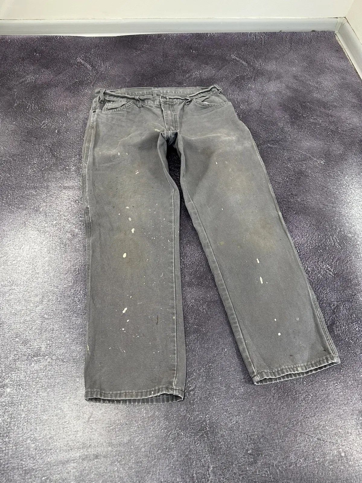 Dickies × Vintage Vintage Dickies USA Gray Painted Work Hype Baggy Pants Size US 34 / EU 50 - 7 Thumbnail