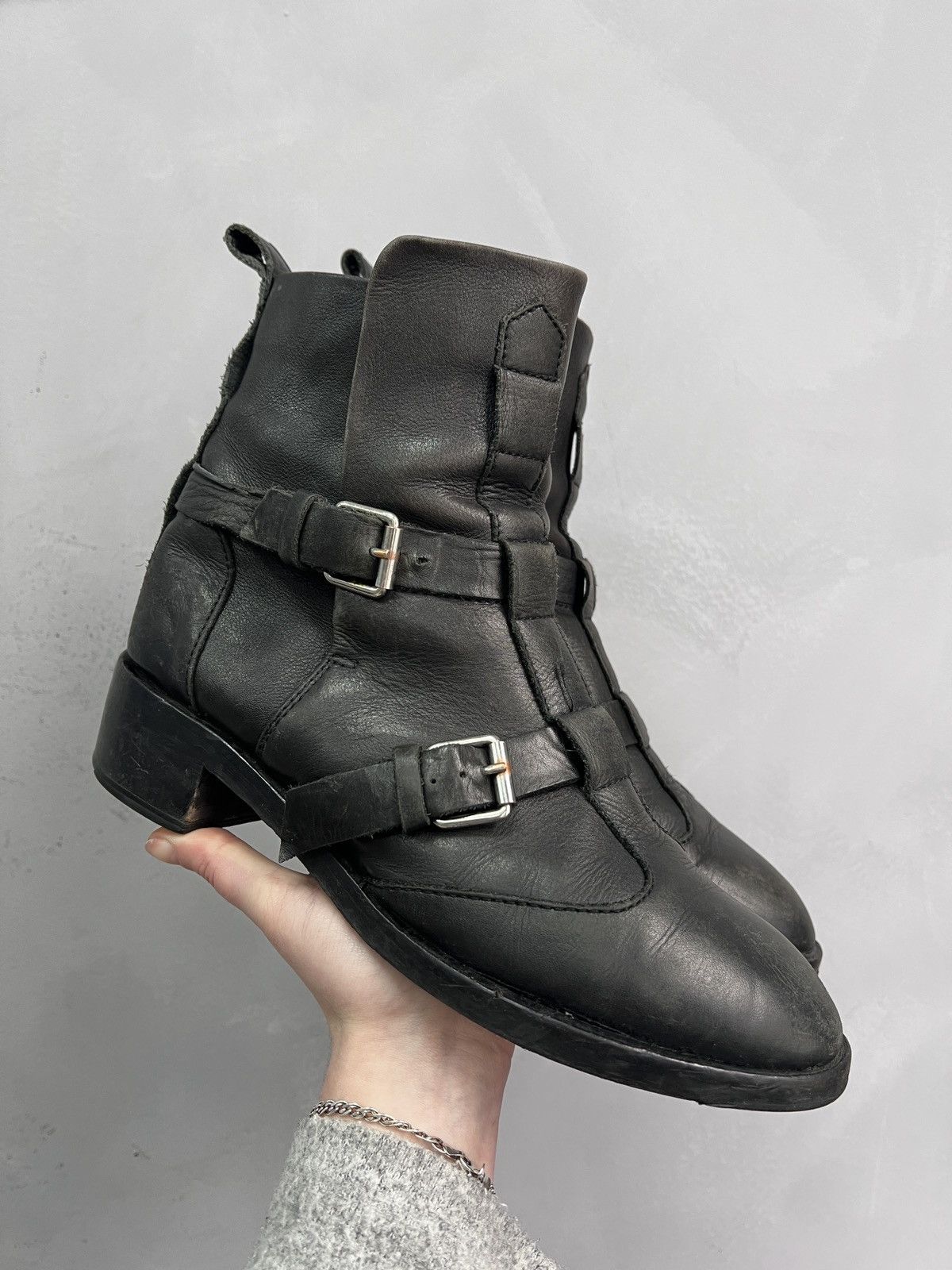 Diesel Belted diesel leather boots hedi slimane style avant garde Size US 8 / EU 41 - 3 Thumbnail