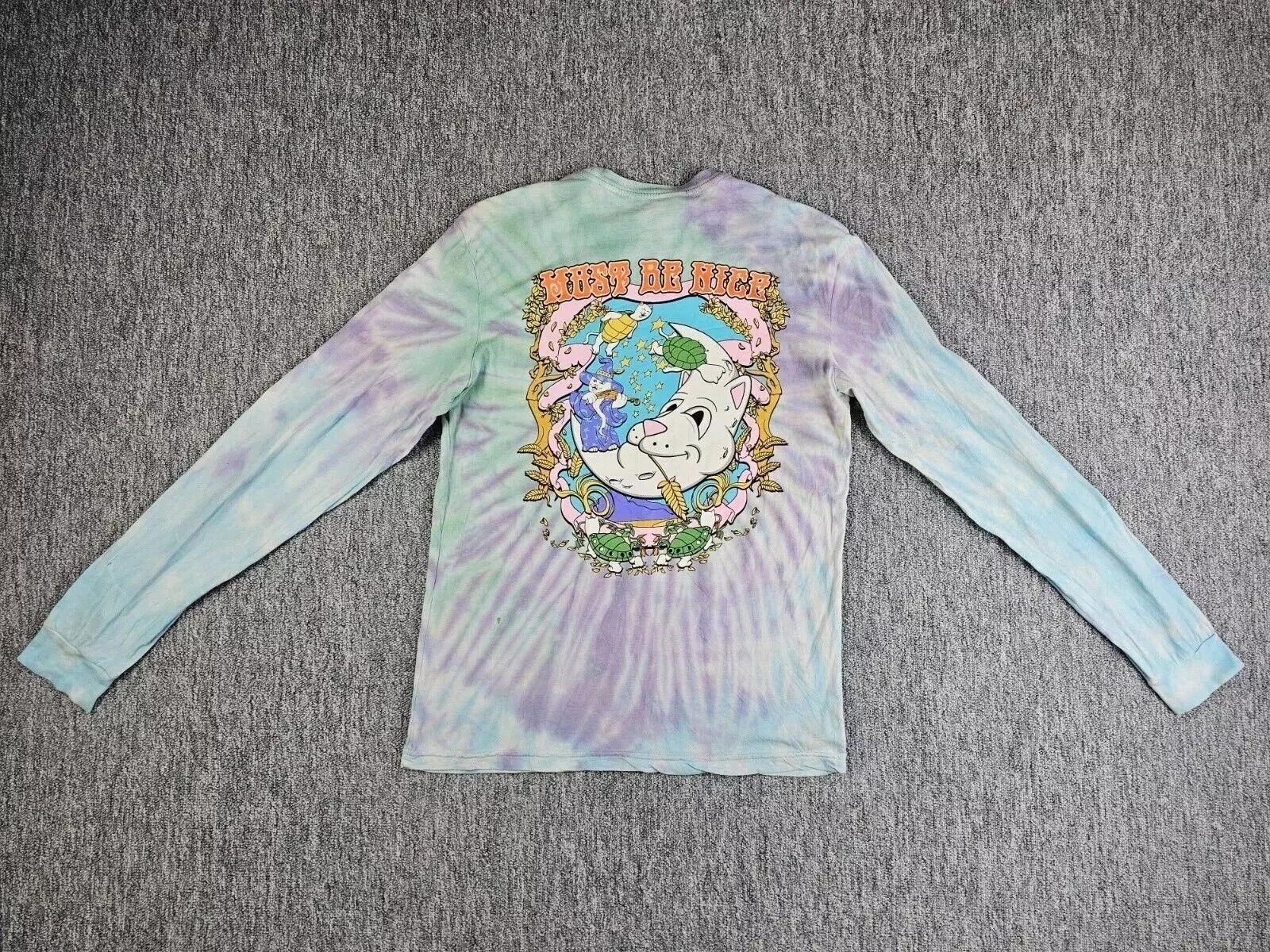 RIPNDIP RIPNDIP Nice Wizard Long Sleeve Tee Psychedelic Tie Dye Med Size US M / EU 48-50 / 2 - 1 Thumbnail