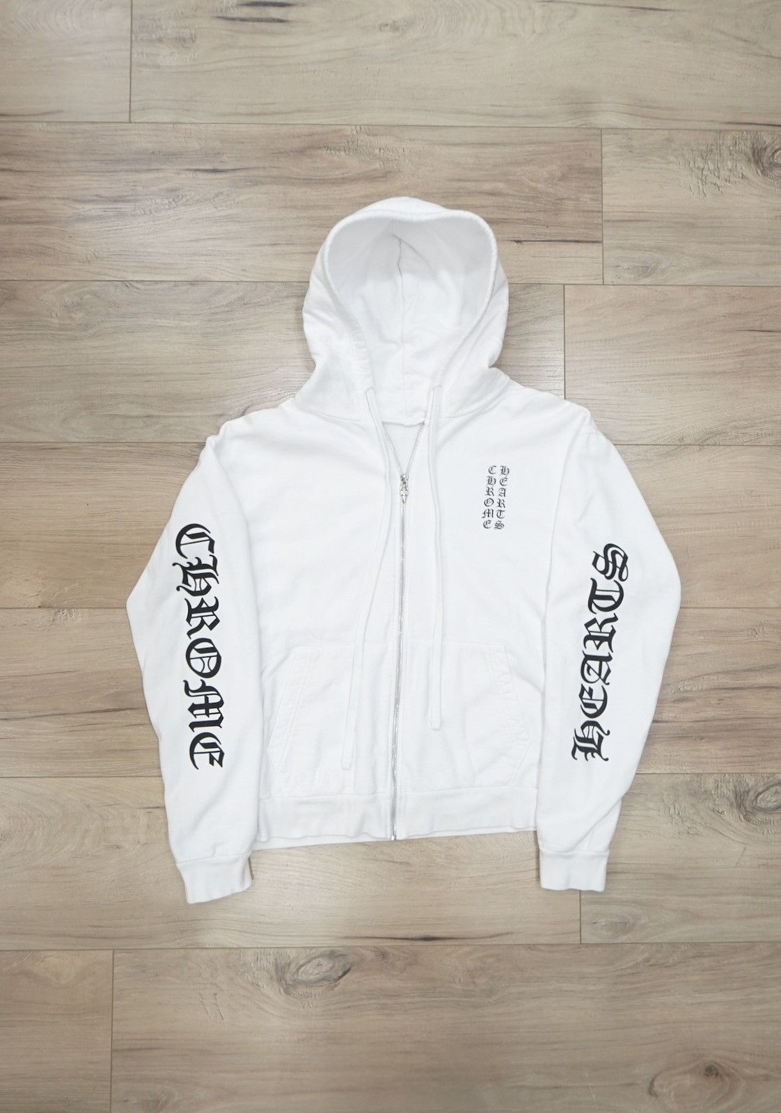 Chrome Hearts Chrome Hearts Vertical Logo White Zip Up Size US M / EU 48-50 / 2 - 1 Thumbnail