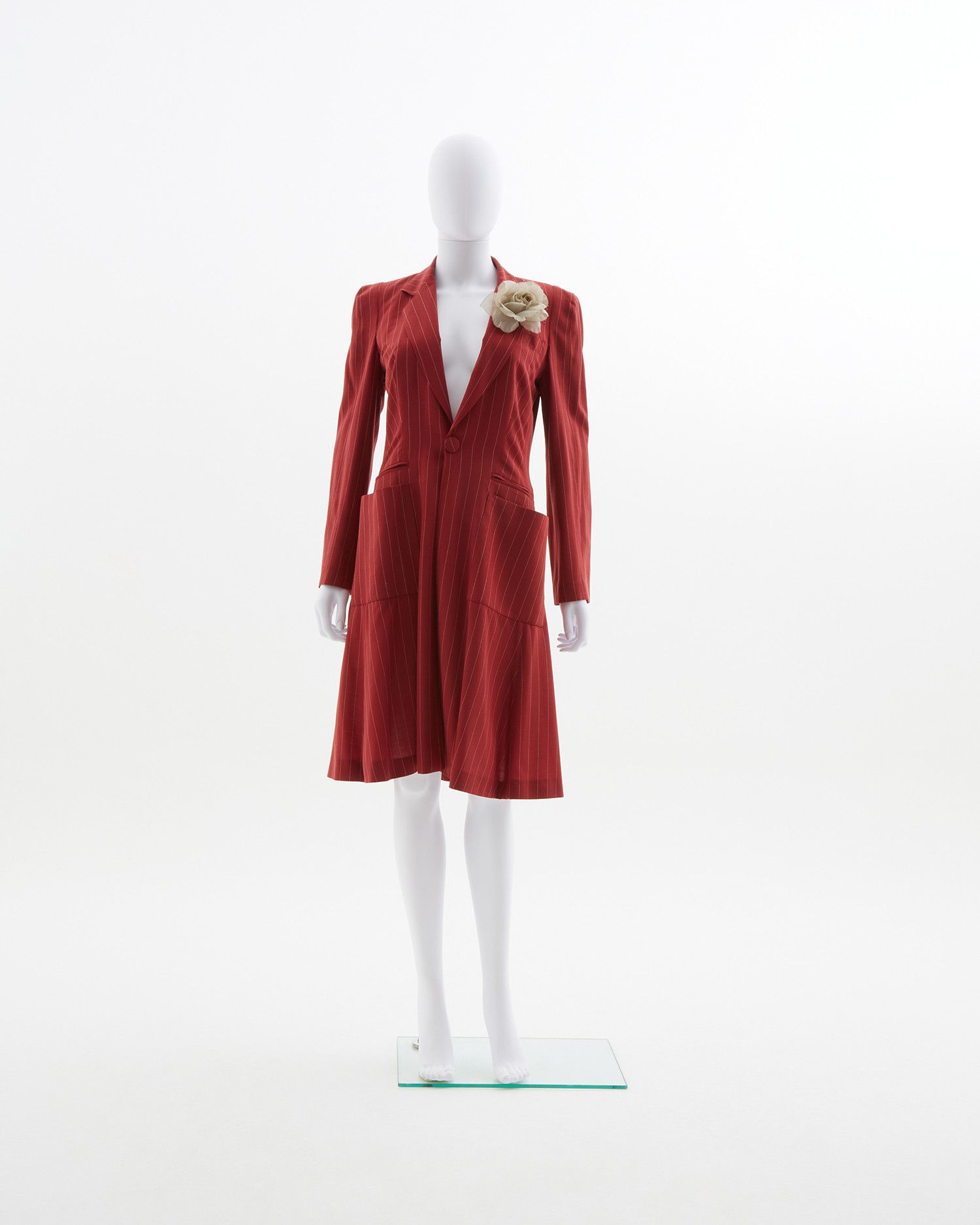 Jean Paul Gaultier S/S 1993 Red Pinstripe linen jacket Size M / US 6-8 / IT 42-44 - 1 Thumbnail