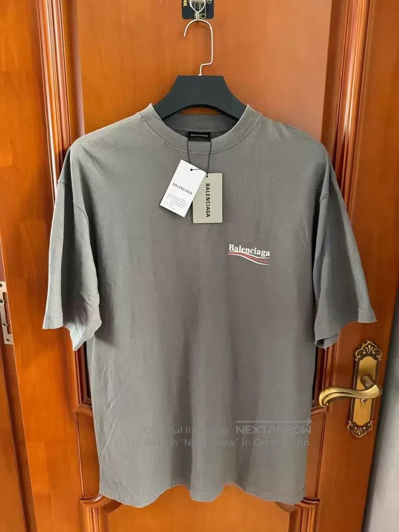 Balenciaga Balenciaga Smoke Gray Cola Destroyed Print Short Sleeve T- Size US XS / EU 42 / 0 - 1 Thumbnail