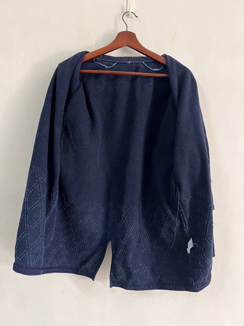 Indigo Kendo Uniform Dyed Boro Japan Kimono Size US L / EU 52-54 / 3 - 14 Thumbnail