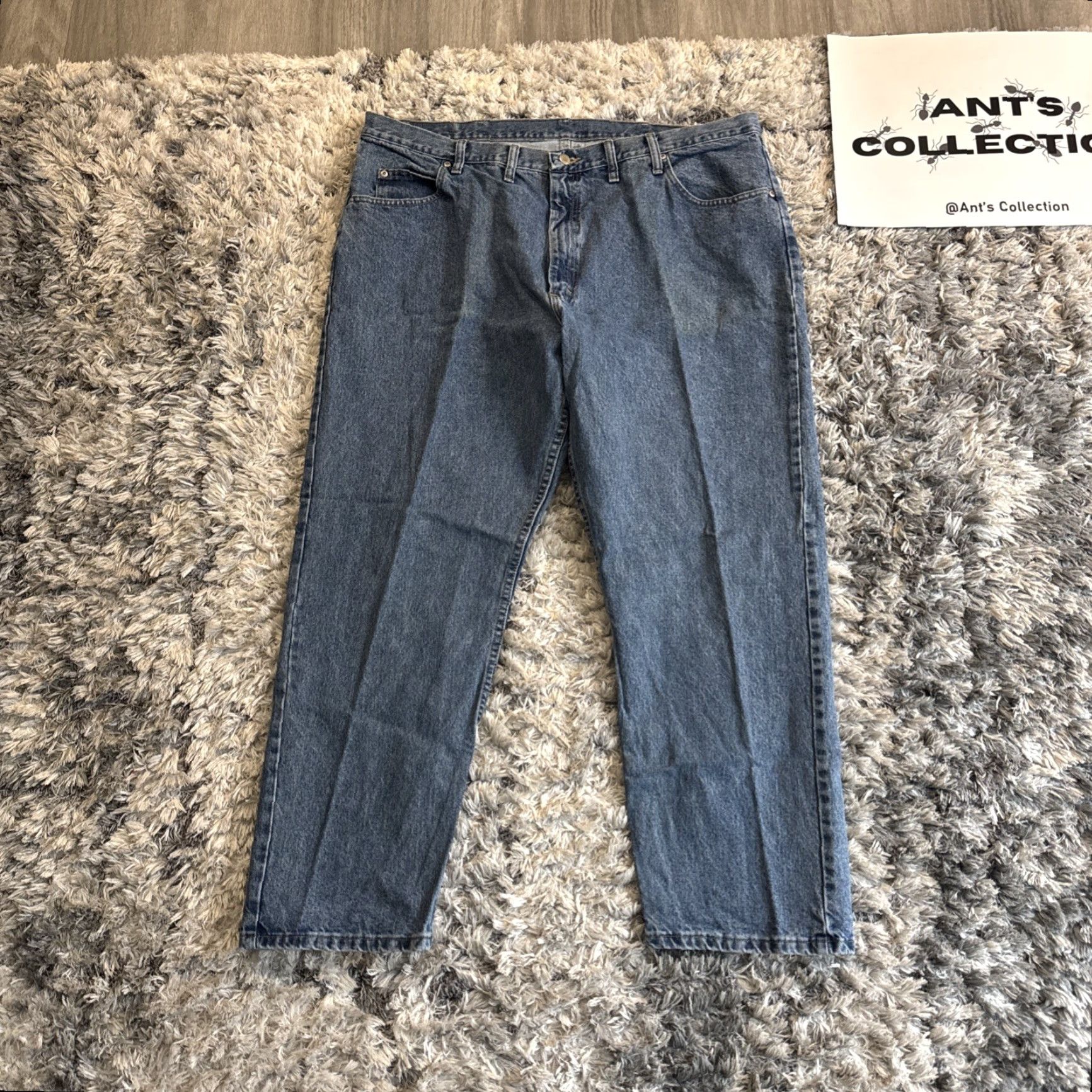 Wrangler VINTAGE Wrangler Jeans Men 44x30 Denim Workwear Casual Straight Blue Retro 00’s Mens Jeans Regular Size 44 Inseam 30 in Size US 44 / EU 60 - 4 Thumbnail