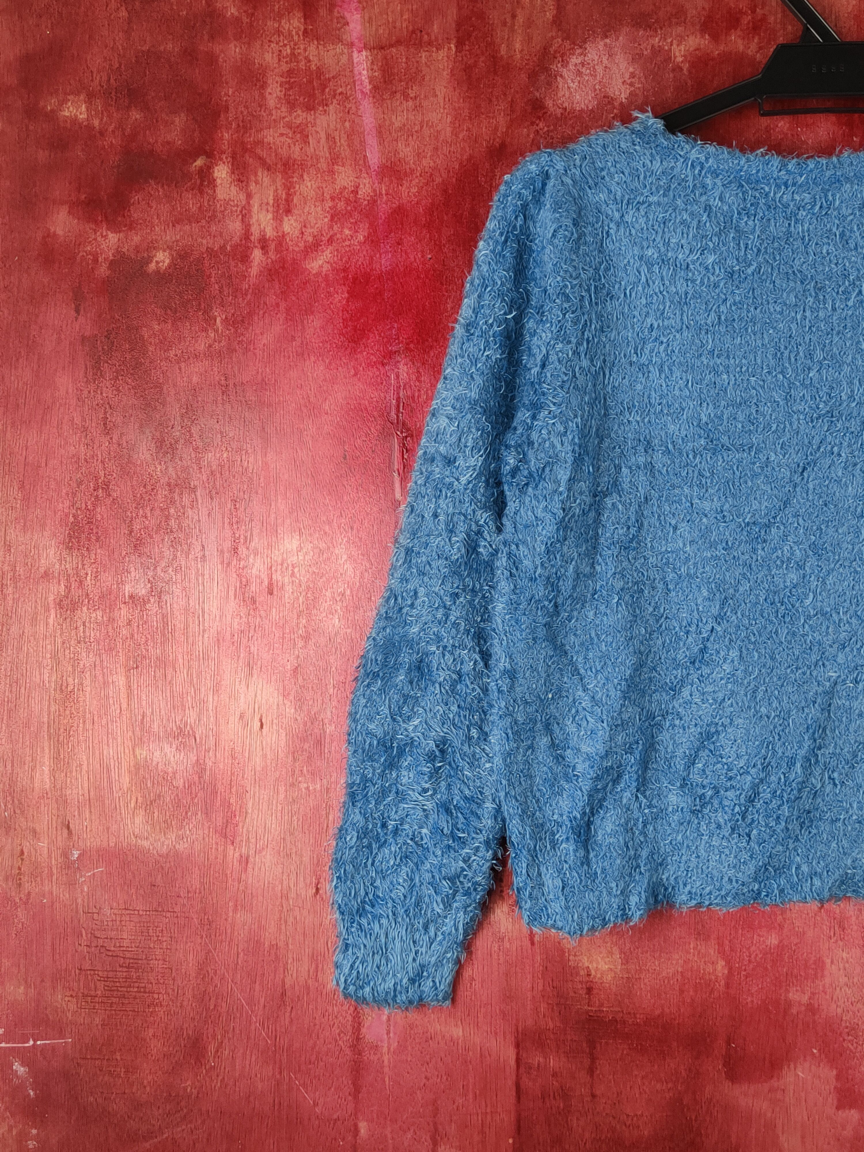 GU GU Blue Shag Shaggy Fur Mohair Knitwear #S1931 Size XS / US 0-2 / IT 36-38 - 8 Thumbnail