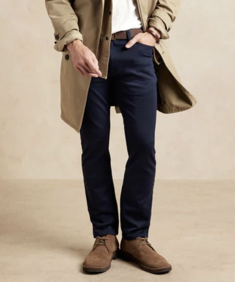 Banana Republic Banana Republic Chino Slim Fit Traveler Pant Navy Blue 30x32 Size US 30 / EU 46 - 2 Thumbnail