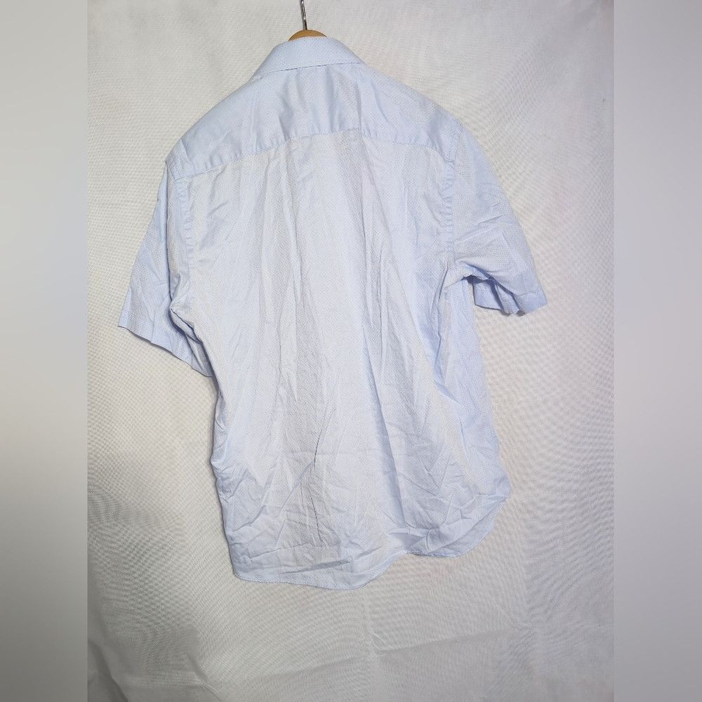 Designer Men's Light Blue sz 17.5 Short Sleeve Shirt By Collar Tales Size US XL / EU 56 / 4 - 3 Thumbnail