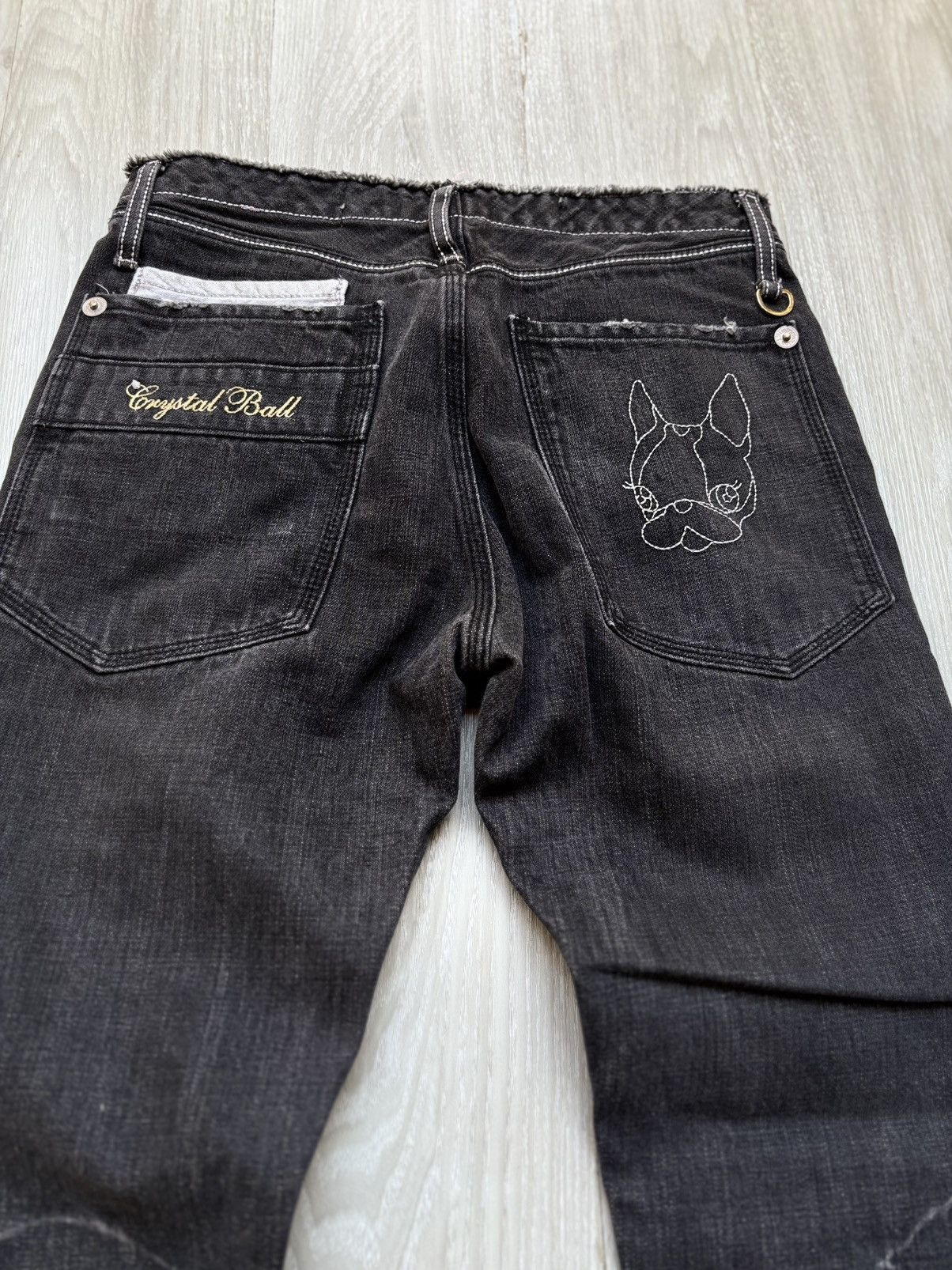 Japanese Brand Crystal ball distressed phyton flare jeans Size US 28 / EU 44 - 7 Thumbnail