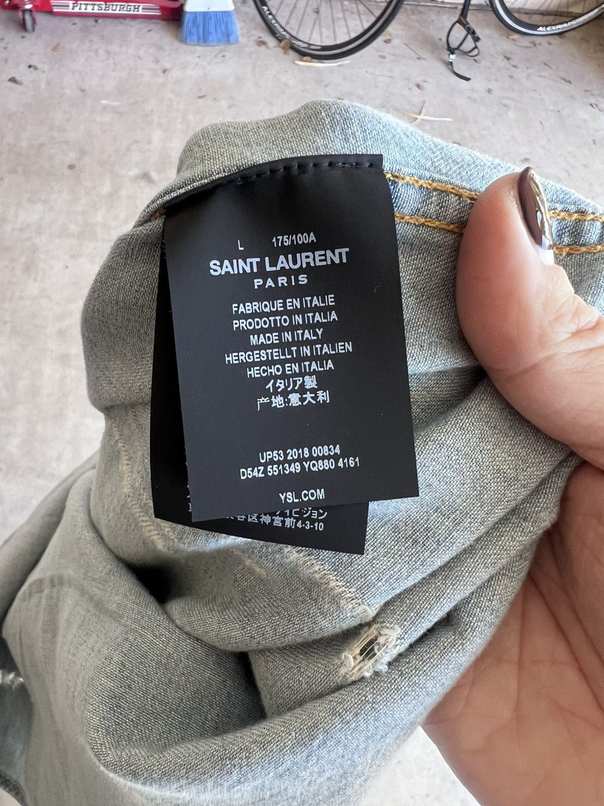 Saint Laurent Paris DISTRESSED DENIM WESTERN COWBOY SHIRT SNAP BUTTON L Size US L / EU 52-54 / 3 - 8 Thumbnail