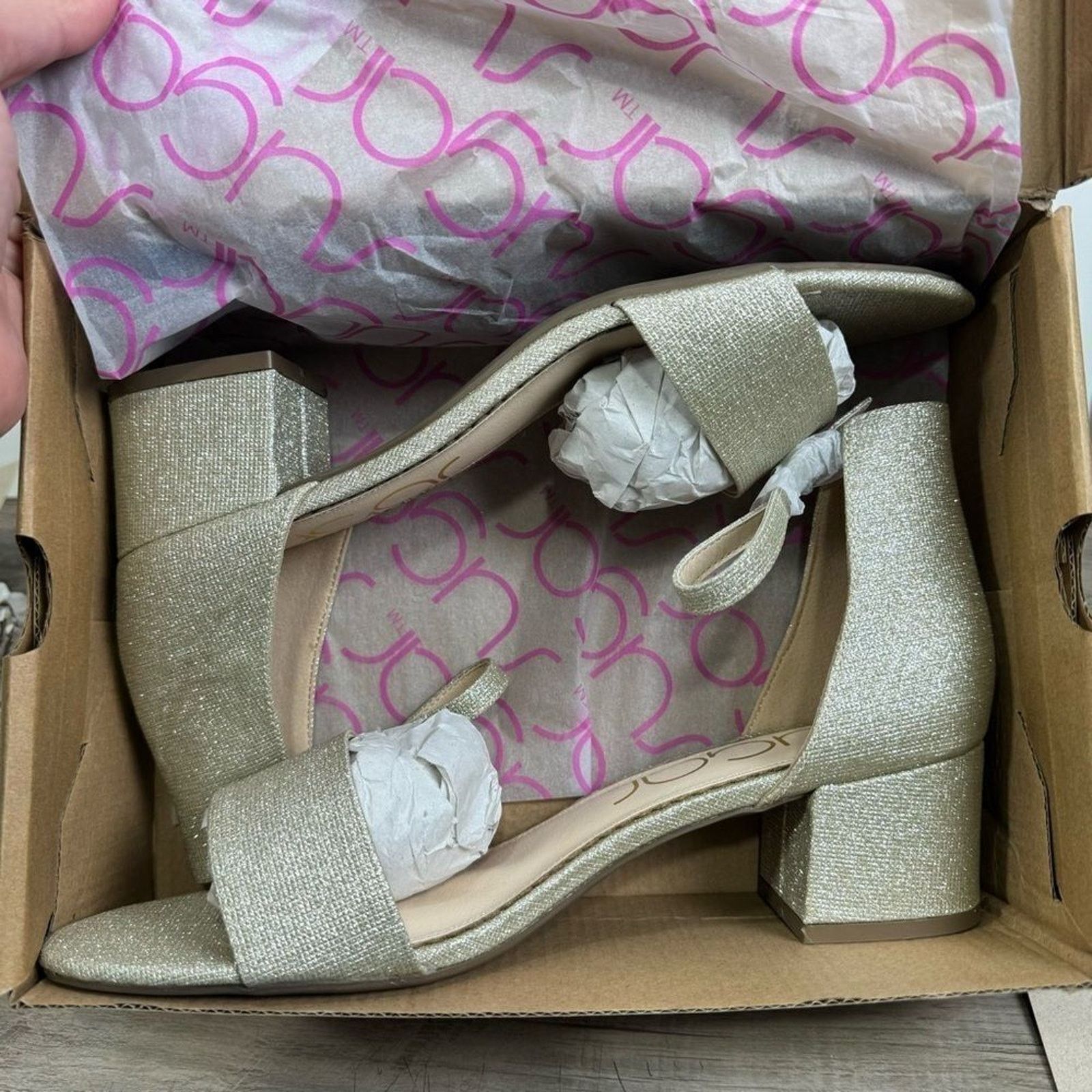 Sugar Sugar Women’s Sandals Size 11 Gold Block Heel NEW #1-CC Size US 11 / IT 41 - 10 Thumbnail