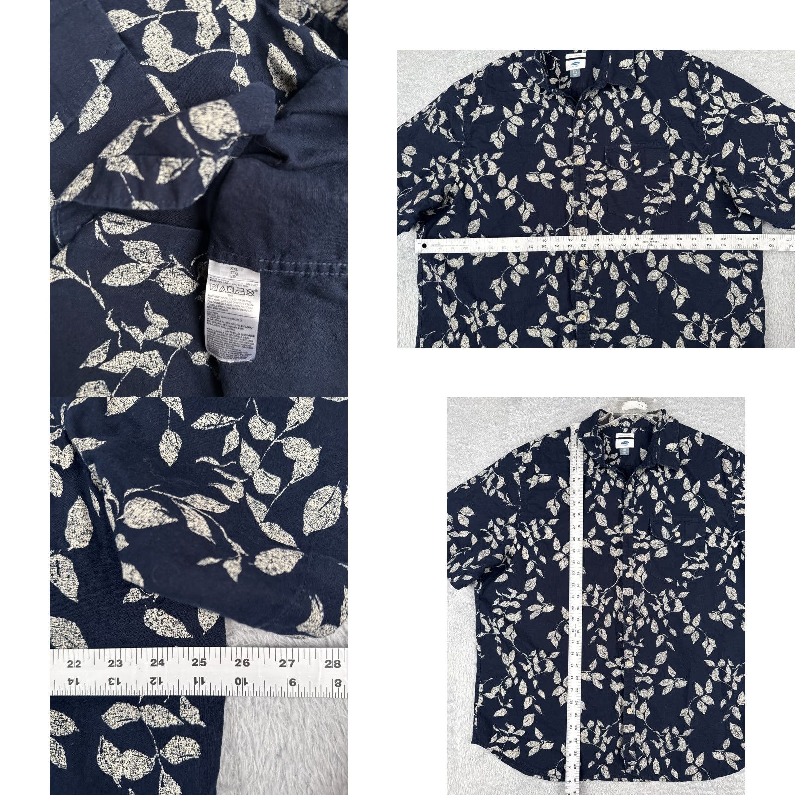 Old Navy VINTAGE Old Navy Shirt Mens 2XL Blue Floral Hawaiian Short Sleeve Linen Blend Shirt (Adult Regular) Men's Hawaiian Shirt 2XL Blue Floral Size US XXL / EU 58 / 5 - 8 Thumbnail
