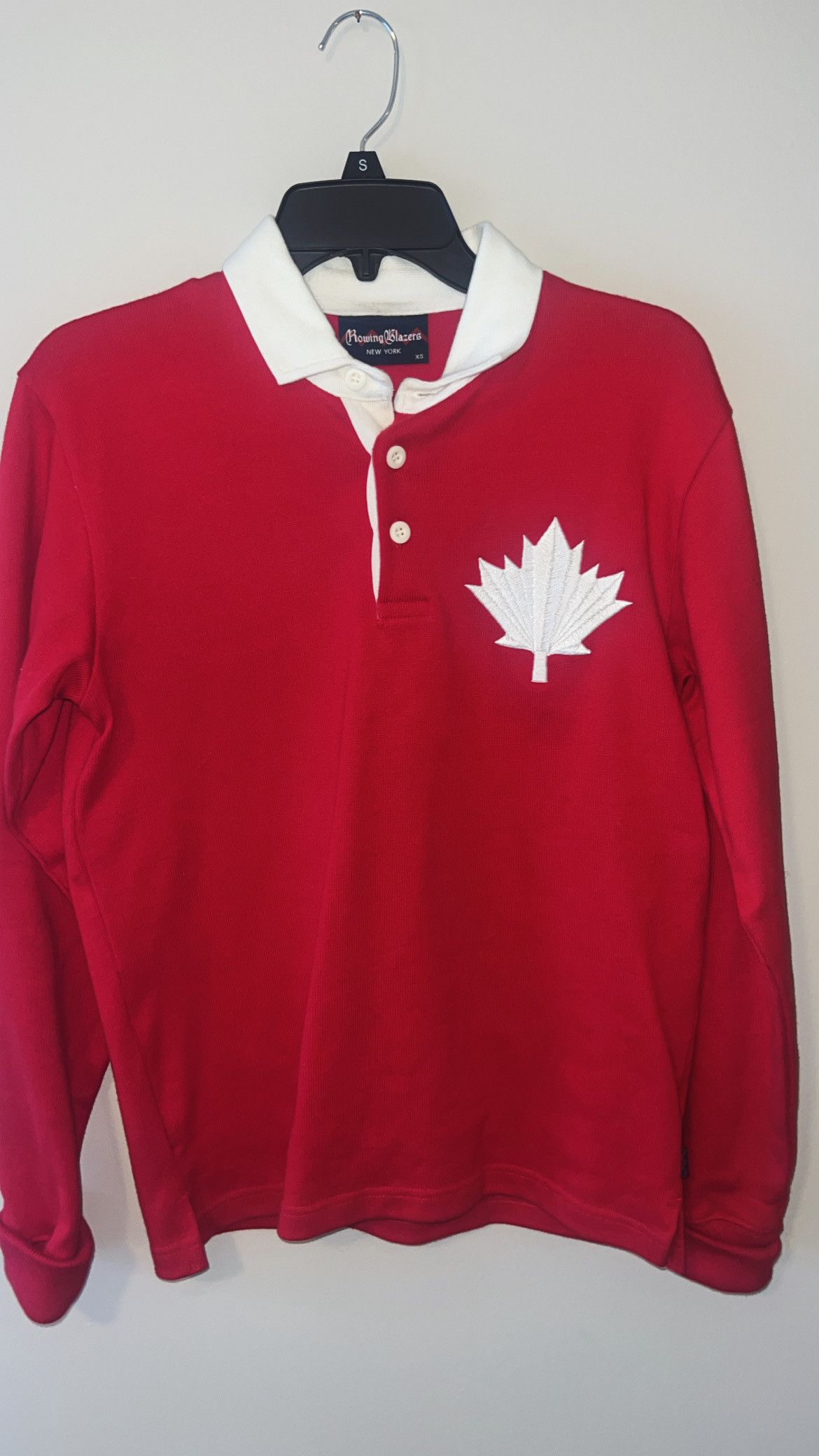 Rowing Blazers Rowing Blazers Canada Maple Leaf Long Sleeve Polo Shirt Size US XS / EU 42 / 0 - 1 Thumbnail