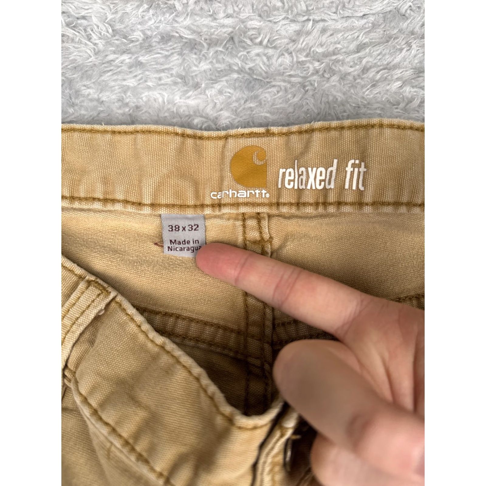 Carhartt Carhartt Pants Mens 38x32 Khaki Rugged Flex Rigby Dungaree Relaxed Fit Workwear/Khakis/Canvas/Stretch/Pockets 5-Pocket Style: Flat Front, Zip Fly Mens Size US 38 / EU 54 - 6 Thumbnail