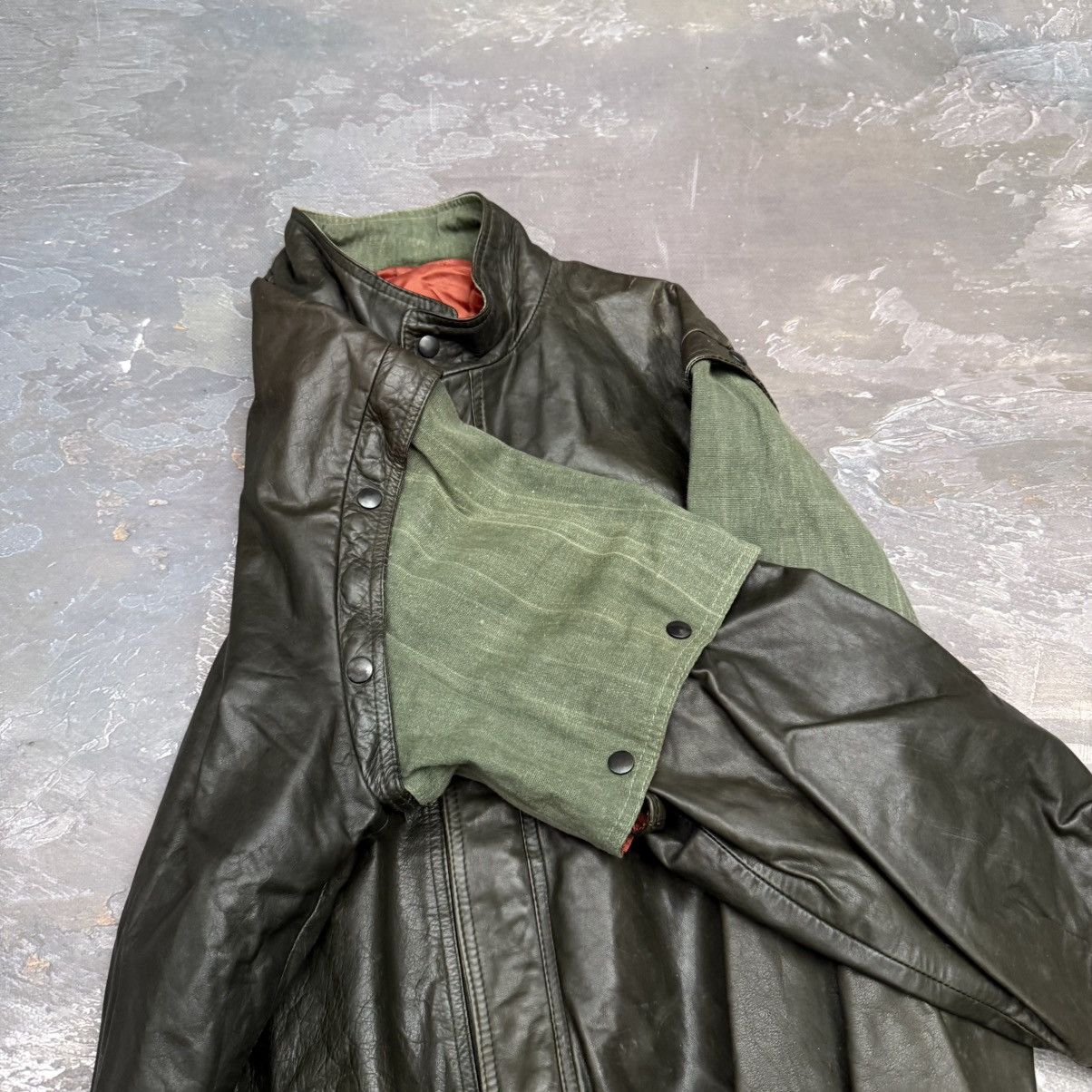 Vintage Vintage 90s Boxy Leather Avant Garde Japan Bomber Jacket Y2K Size US L / EU 52-54 / 3 - 8 Thumbnail