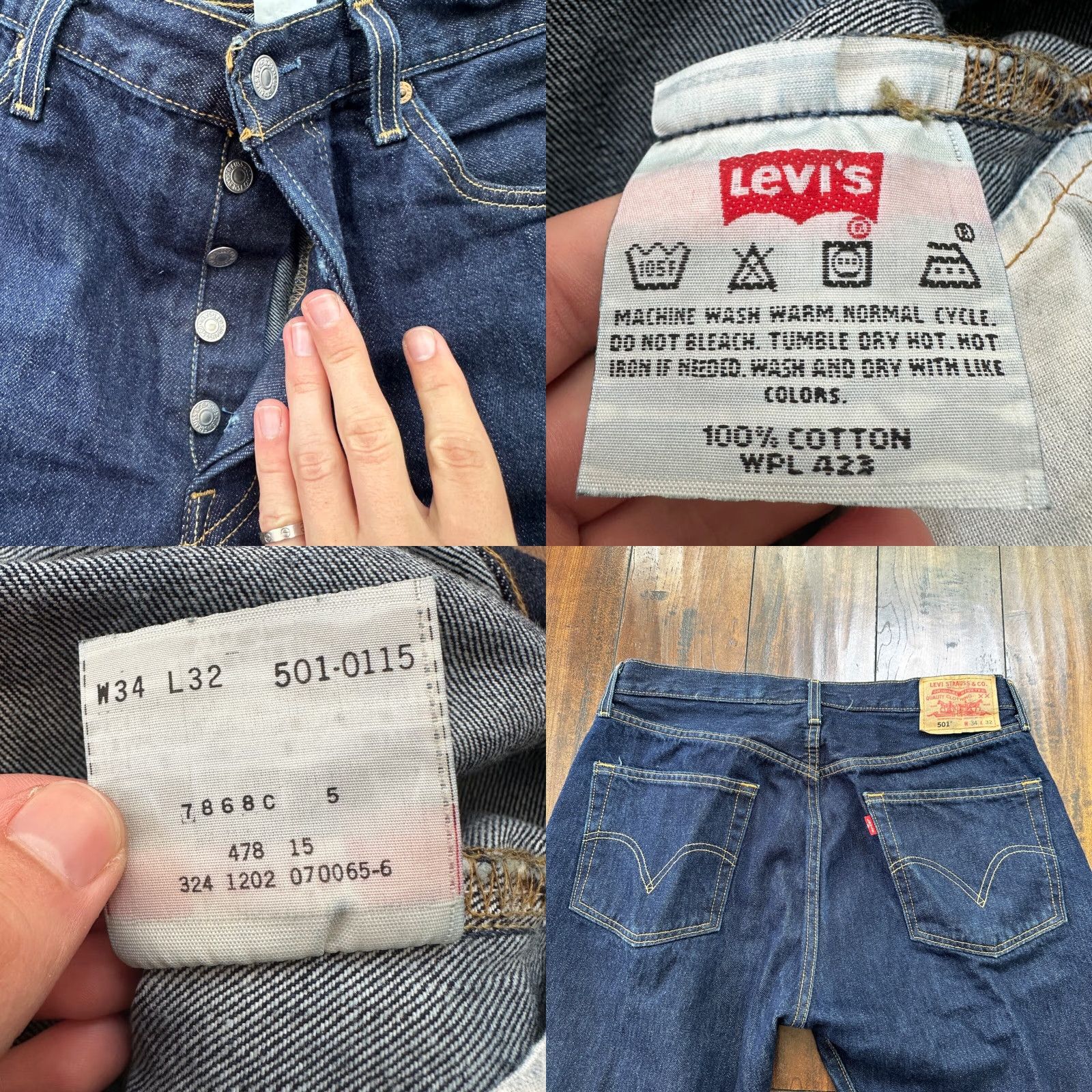 Levi's VINTAGE Levi's 501 Jeans Mens 34x32 Dark Wash Denim Straight 90s 2000s Classic Comfort Size US 34 / EU 50 - 8 Thumbnail