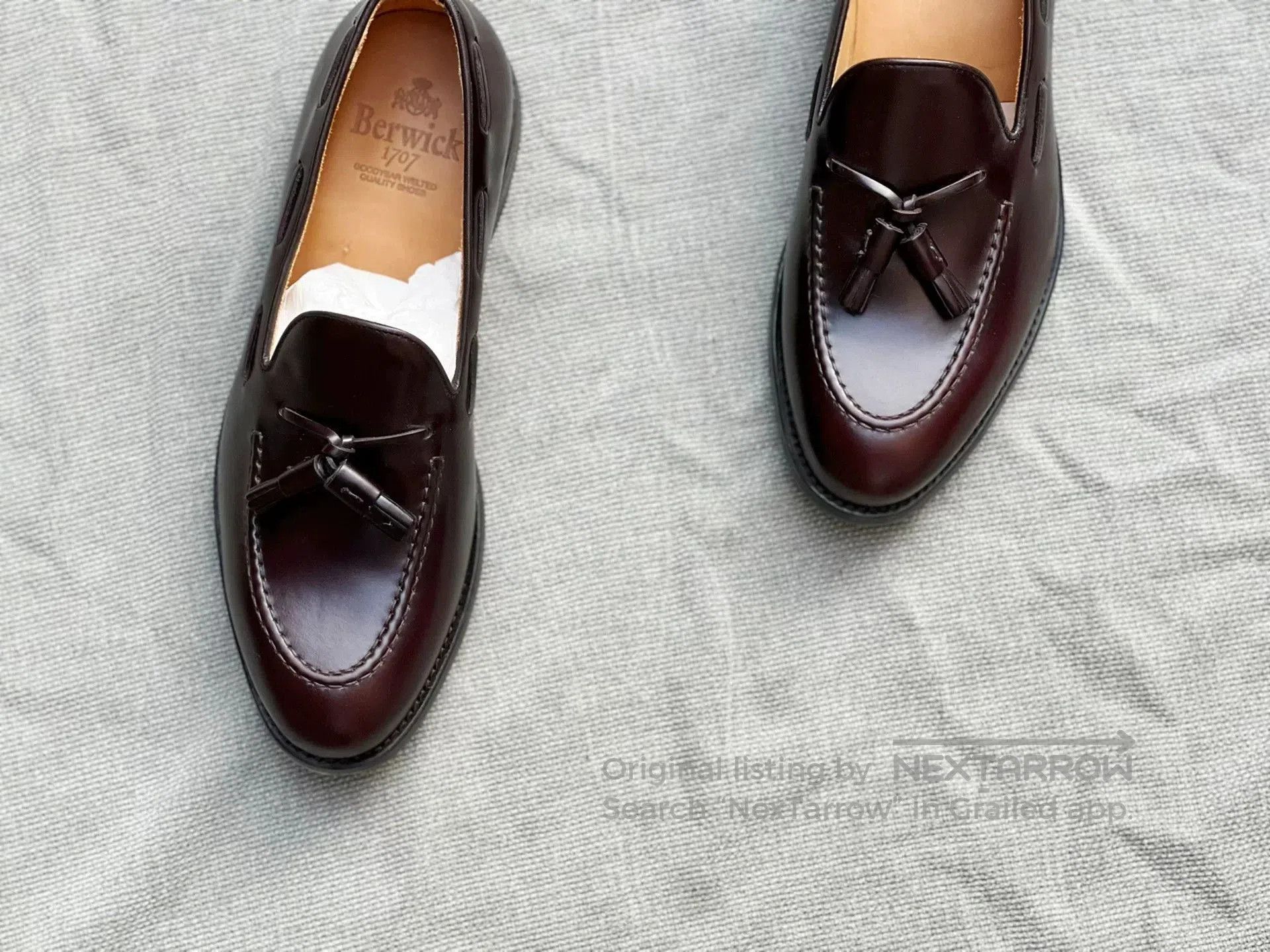 Berwick 1707 Burgundy Leather Loafers with Tassels. Size US 10 / EU 43 - 1 Thumbnail