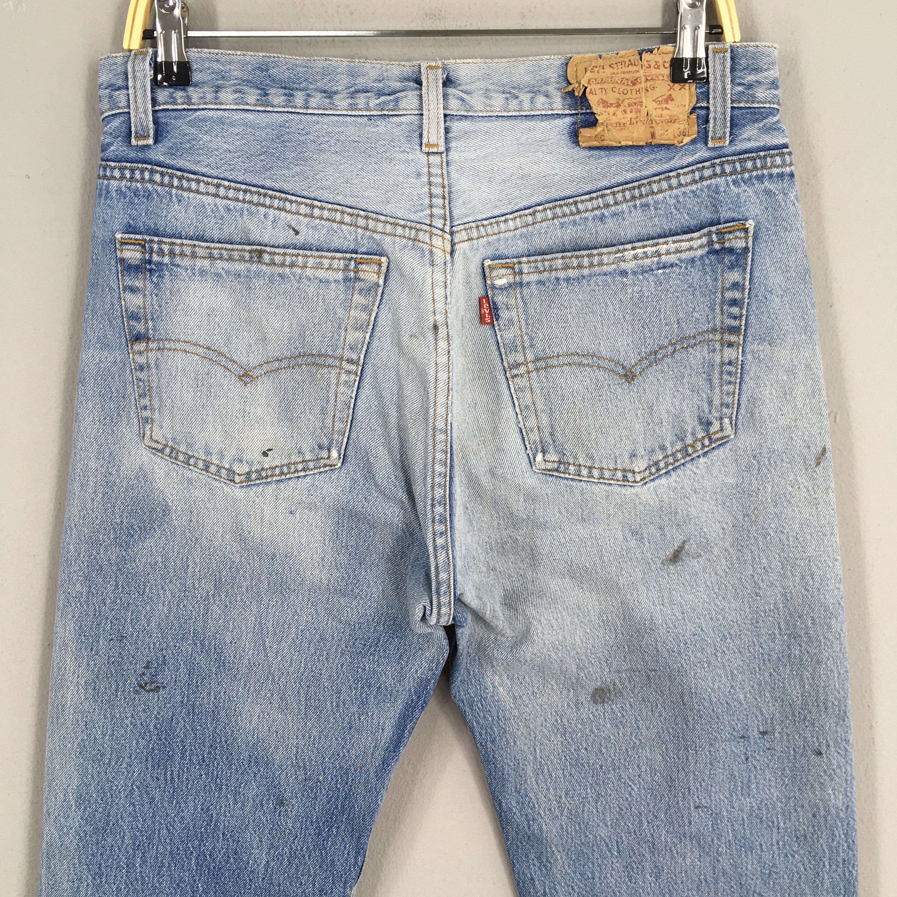 Levi's Size 30x28 Vintage 90s Levi's 501 Faded Blue Jeans S2018 Size US 30 / EU 46 - 9 Thumbnail