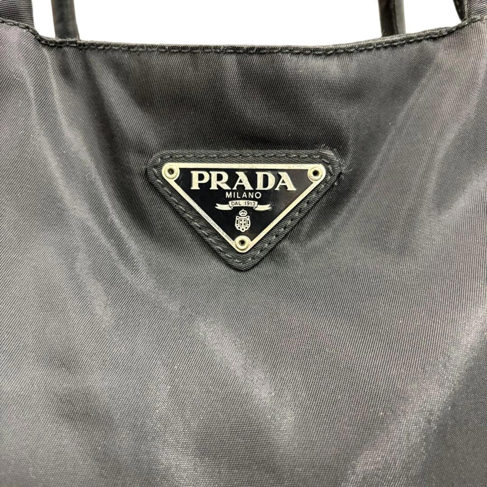 Prada Prada - Black Nylon Handbag with Logo Plaque Size ONE SIZE - 3 Thumbnail