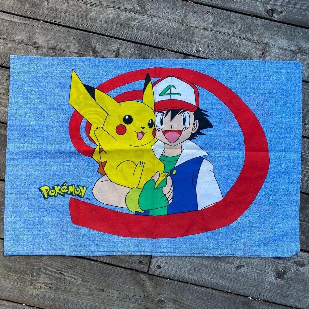 Pokemon × Vintage Vintage 1999 Pokémon Pillowcase Pikachu & Squirtle Y2K Size ONE SIZE - 2 Thumbnail