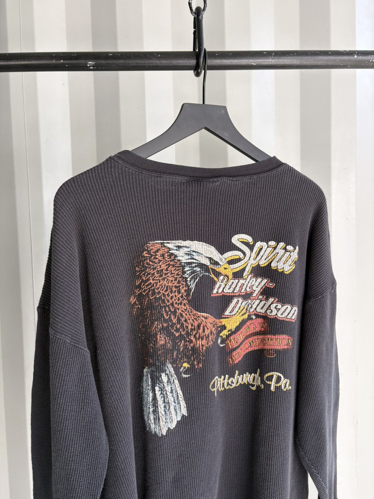 Harley Davidson Harley Davidson Thrashed Faded Thermal Distress grunge Size US XL / EU 56 / 4 - 4 Thumbnail