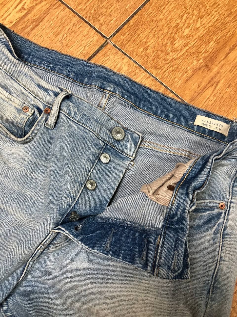 Allsaints Mens AllSaints Cigarette jeans skinny fit stretch denim Size US 34 / EU 50 - 17 Thumbnail