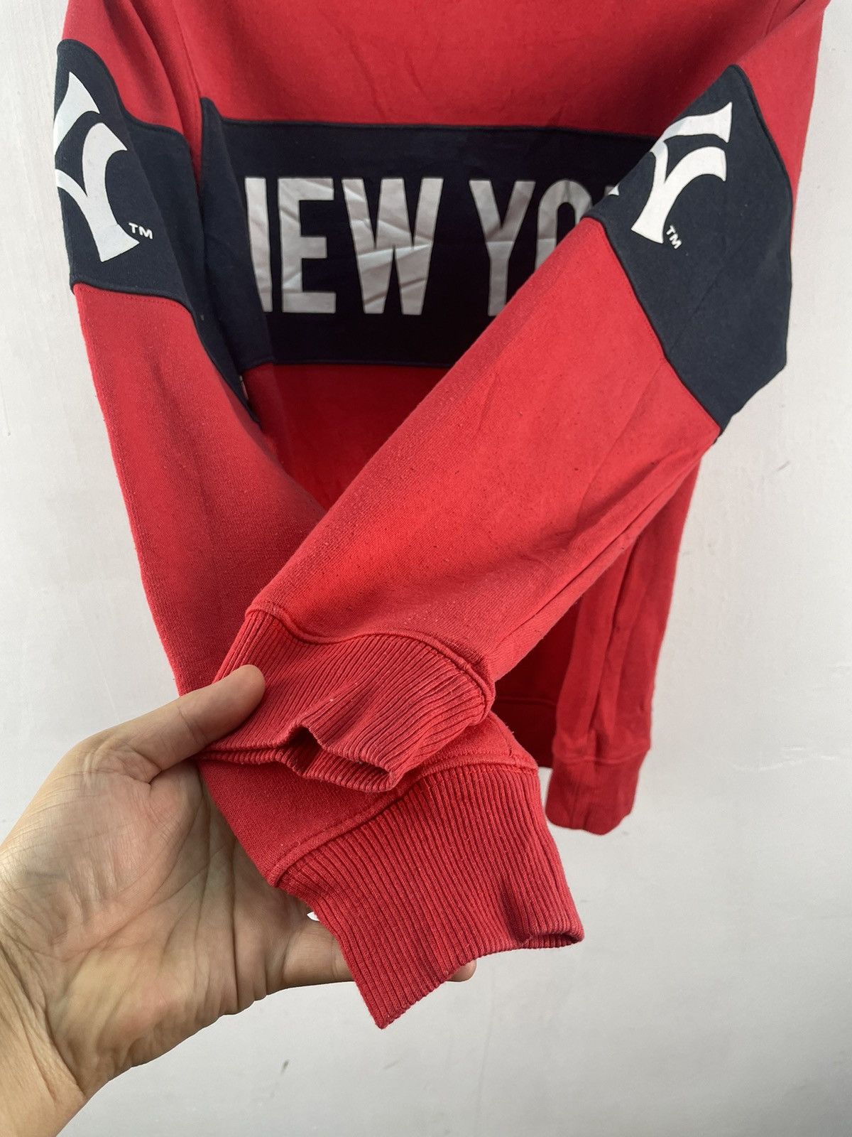 MLB Vintage New York Yankees Sweatshirt Hoodie Spellout Big Logo Size US M / EU 48-50 / 2 - 6 Thumbnail