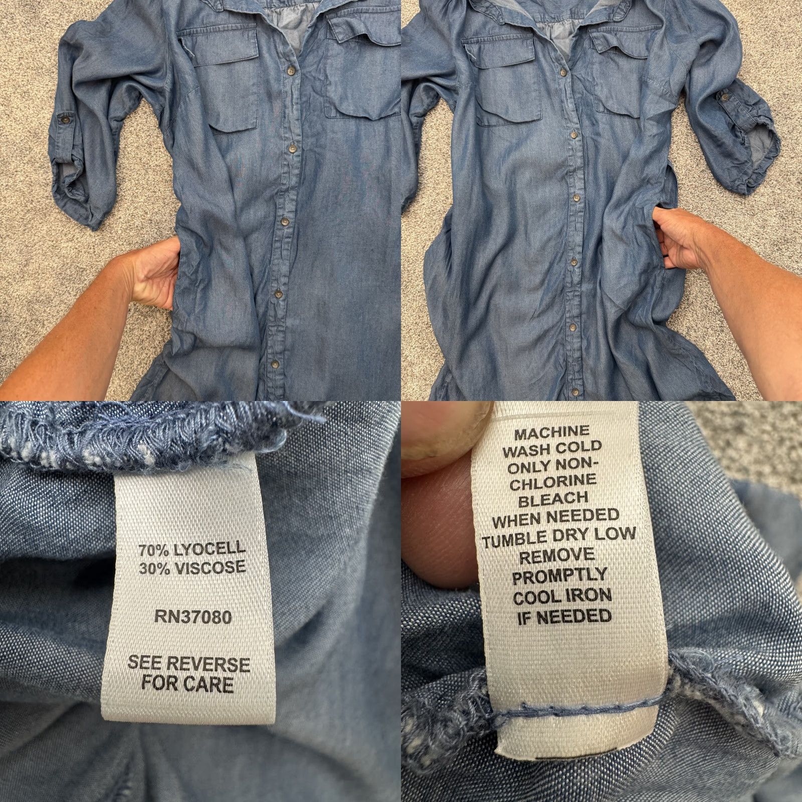 Vintage Cato Shirt Dress 18/20W Plus Buttons Front High Low Pockets Western Farm Cottagecore Size XXL / US 16-18 / IT 52-54 - 8 Thumbnail