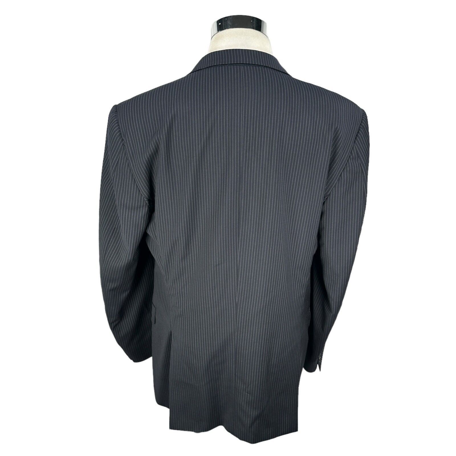 Burberry Burberry Blazer Jacket Men's 44L Navy Blue Pinstripe Lapel Size 44L - 4 Thumbnail