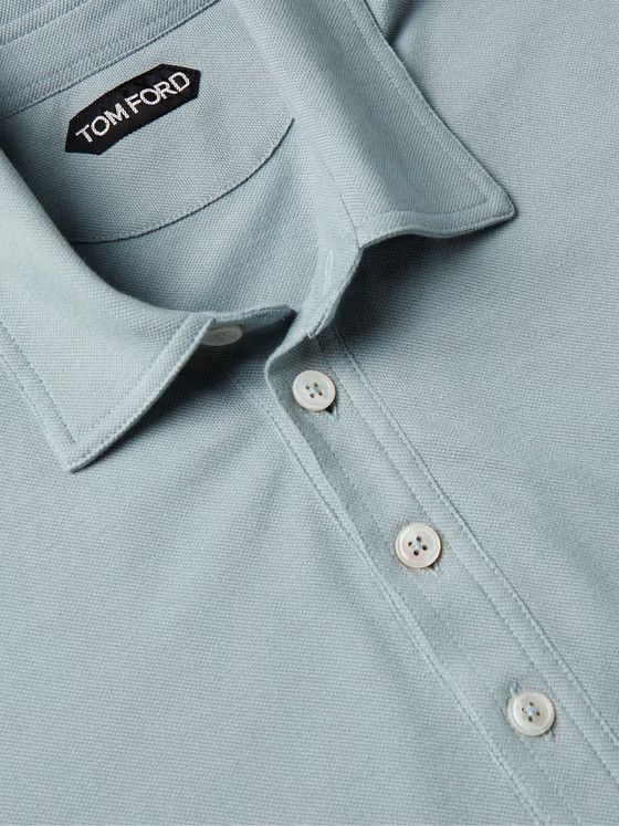 Tom Ford o1w1db10225 TFJ307 Polo Shirt in Light Blue Size US XL / EU 56 / 4 - 5 Thumbnail
