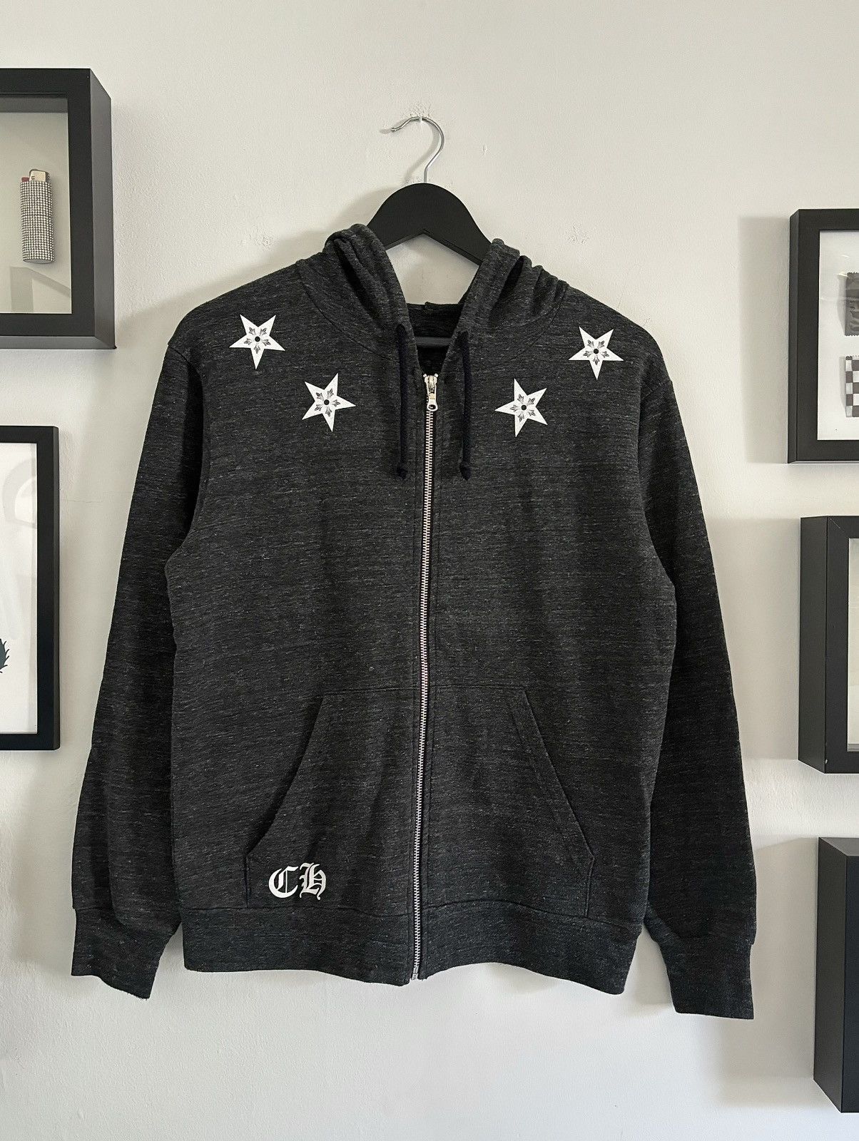 image of Chrome Hearts x Vintage 90’S - Star Plus Logo Hoodie in Grey, Men's (Size Small)
