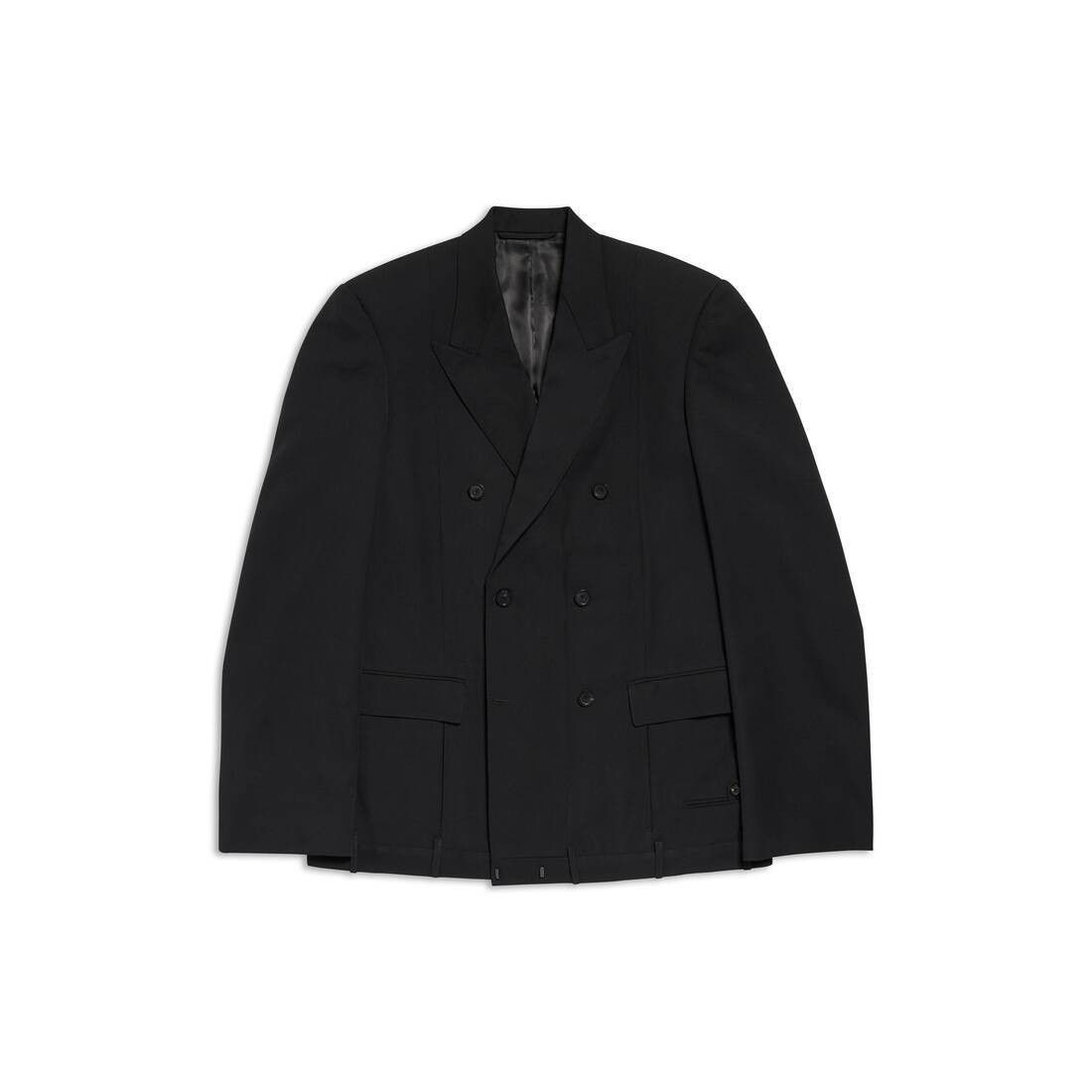 Balenciaga o1srvl11e1124 Deconstructed Jacket in Black Size US XL / EU 56 / 4 - 1 Thumbnail