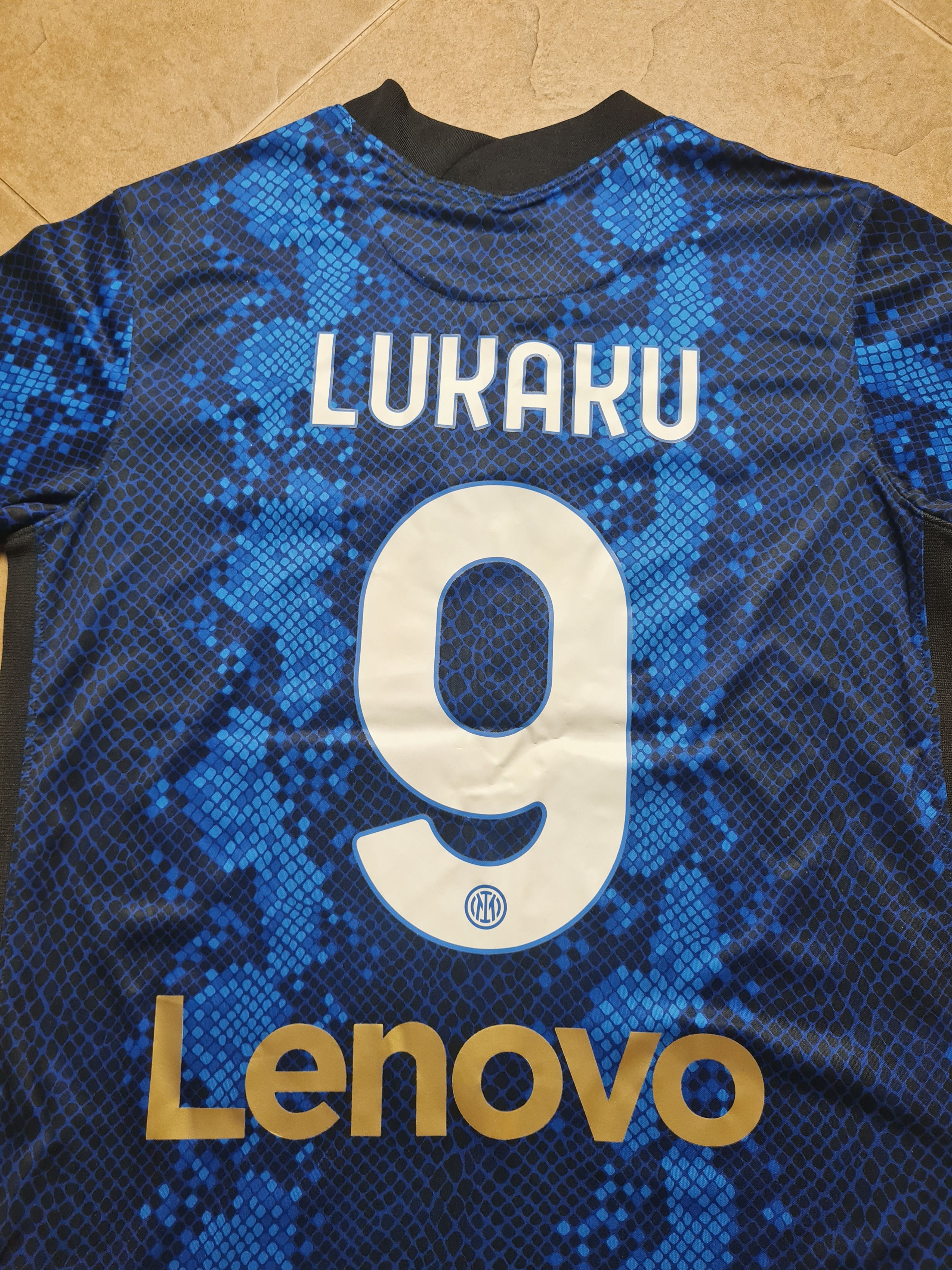 Nike Inter Milan FC Nike #9 LUKAKU 2021-22 Home Kit Soccer Shirt Size US S / EU 44-46 / 1 - 23 Thumbnail