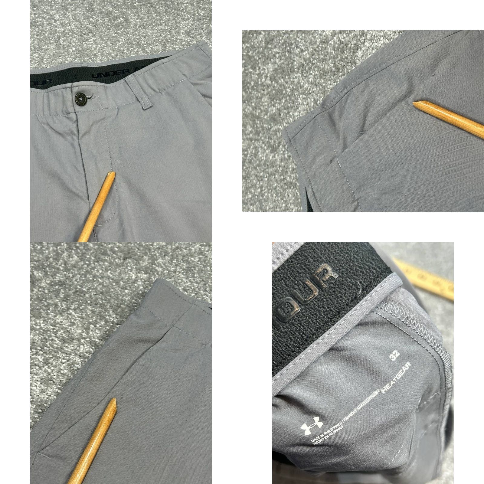 Under Armour Under Armour Heatgear Chino Shorts Mens 32 Gray Mid Rise Performance Athleisure Size US 32 / EU 48 - 8 Thumbnail