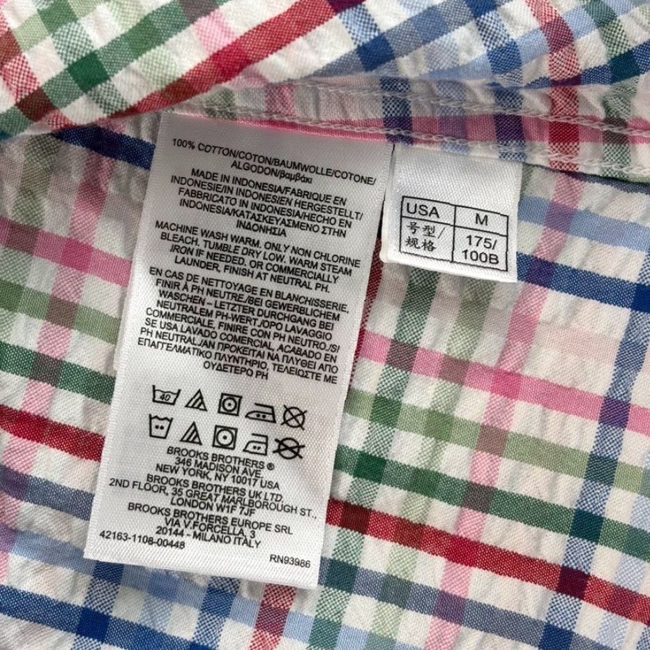 Brooks Brothers Brooks Brothers Regent Fit Shirt Tattersall Plaid Seersucker Casual Men M Multicolor Short Sleeve Button-Up Size US M / EU 48-50 / 2 - 7 Thumbnail