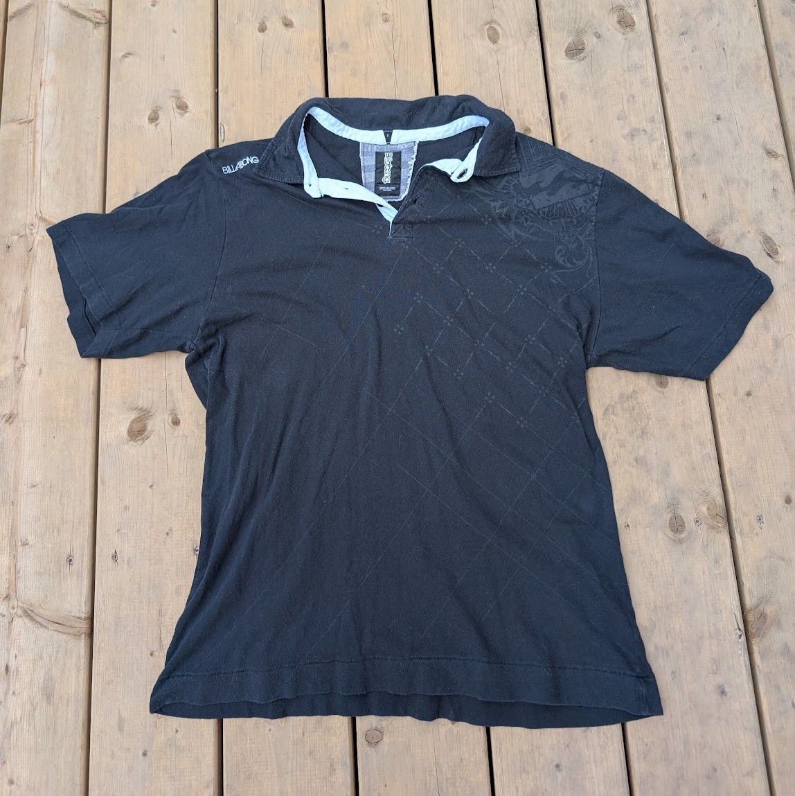 Billabong Vintage Men's Billabong Black Polo Shirt Organic Cotton Siz Size US XL / EU 56 / 4 - 1 Thumbnail