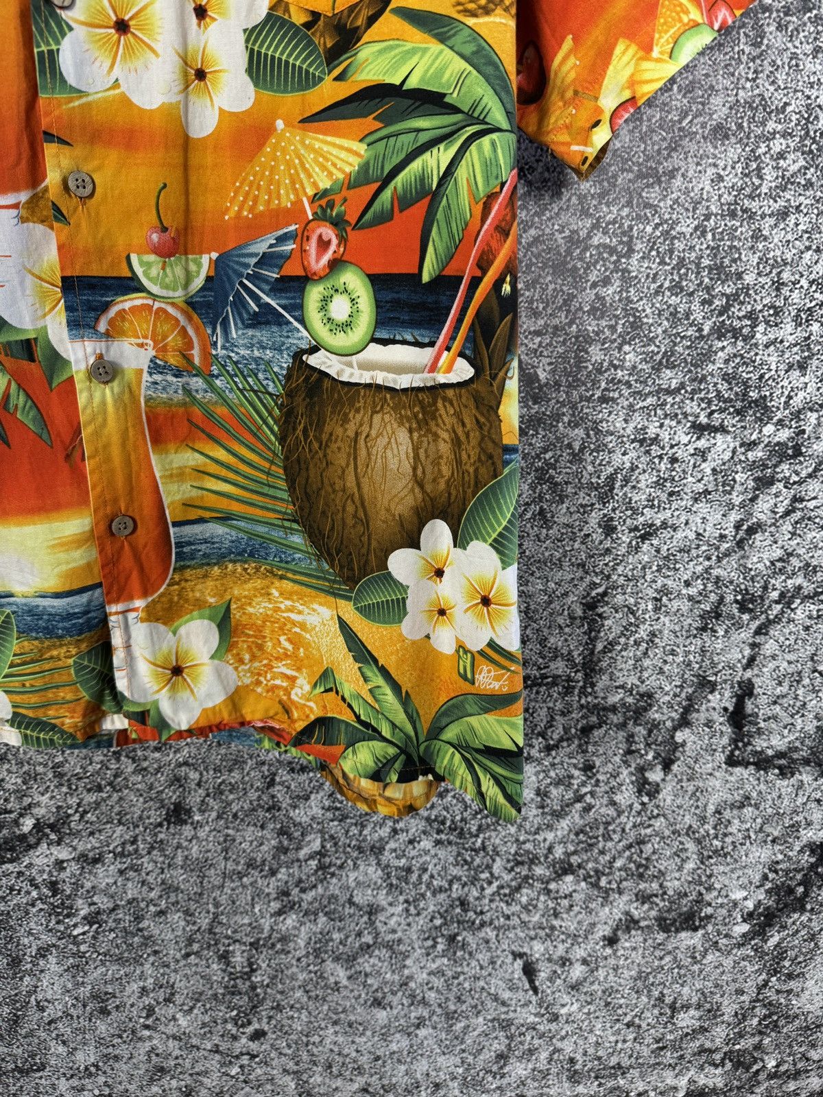 Vintage Men’s Hawaiian Short Sleeve Shirt Overprint Hawaii Crazy Size US XXL / EU 58 / 5 - 5 Thumbnail