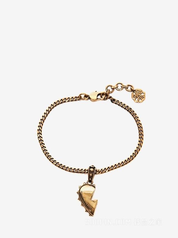 Alexander McQueen o1loc1c0625 Size:OS/ Heart Charm Bracelet Set in Golden Size ONE SIZE - 2 Thumbnail